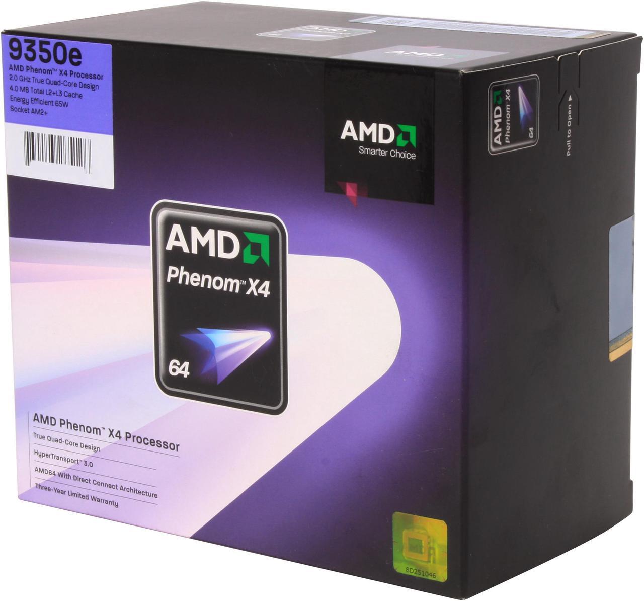 Main image of AMD Phenom X4 9350e - Phenom X4 Agena Quad-Core 2.0 GHz Socket AM2+ 65W Processor - HD9350ODGHBOX