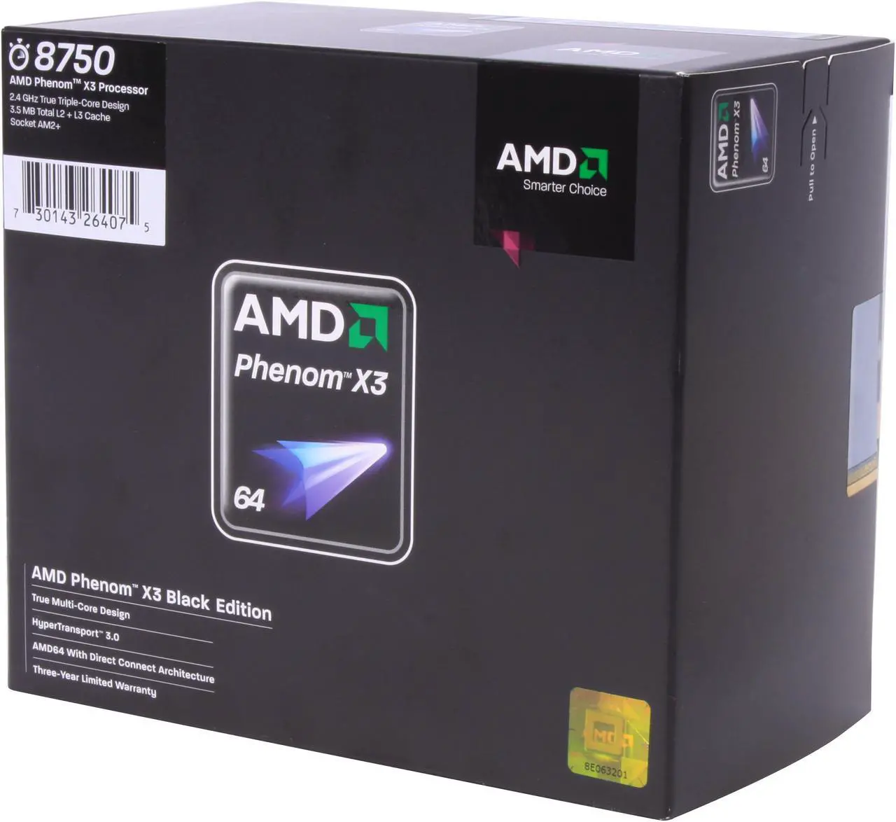 Main image of AMD Phenom X3 8750 Black Edition - Phenom X3 Toliman Triple-Core 2.4 GHz Socket AM2+ 95W Processor - HD875ZWCGHBOX
