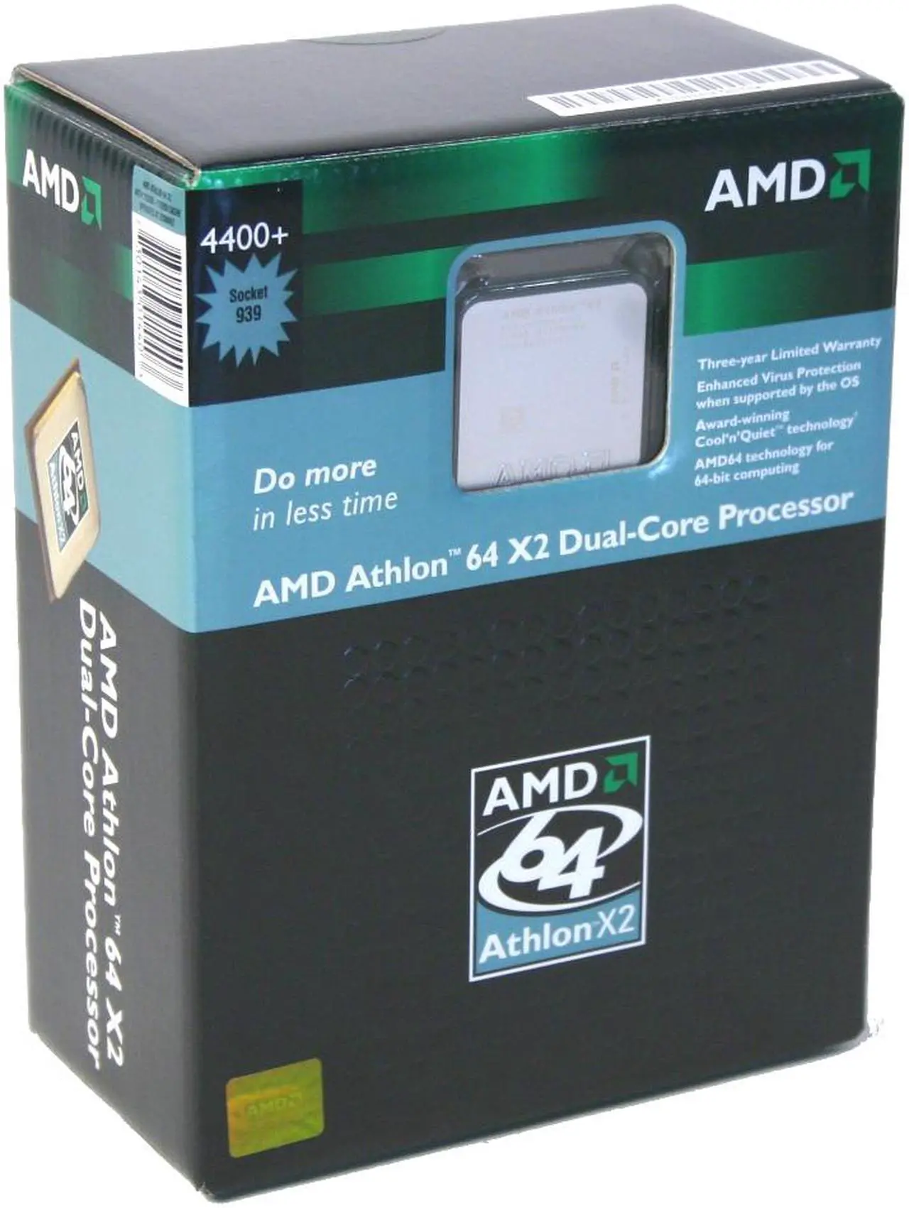 Main image of AMD Athlon 64 X2 4400+ - Athlon 64 X2 Toledo Dual-Core 2.2 GHz Socket 939 Processor - ADA4400CDBOX
