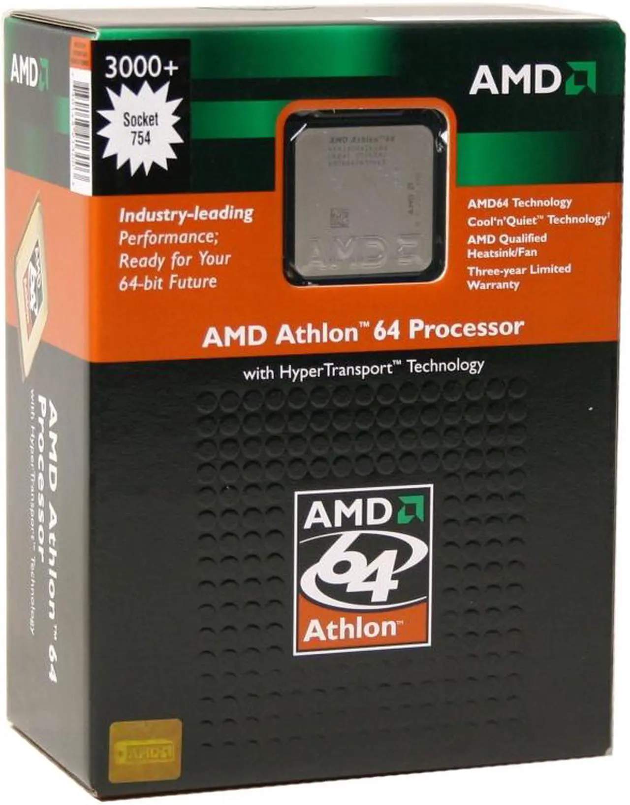 Main image of AMD Athlon 64 3000+ - Athlon 64 Venice Single-Core 2.0 GHz Socket 754 Processor - ADA3000BXBOX