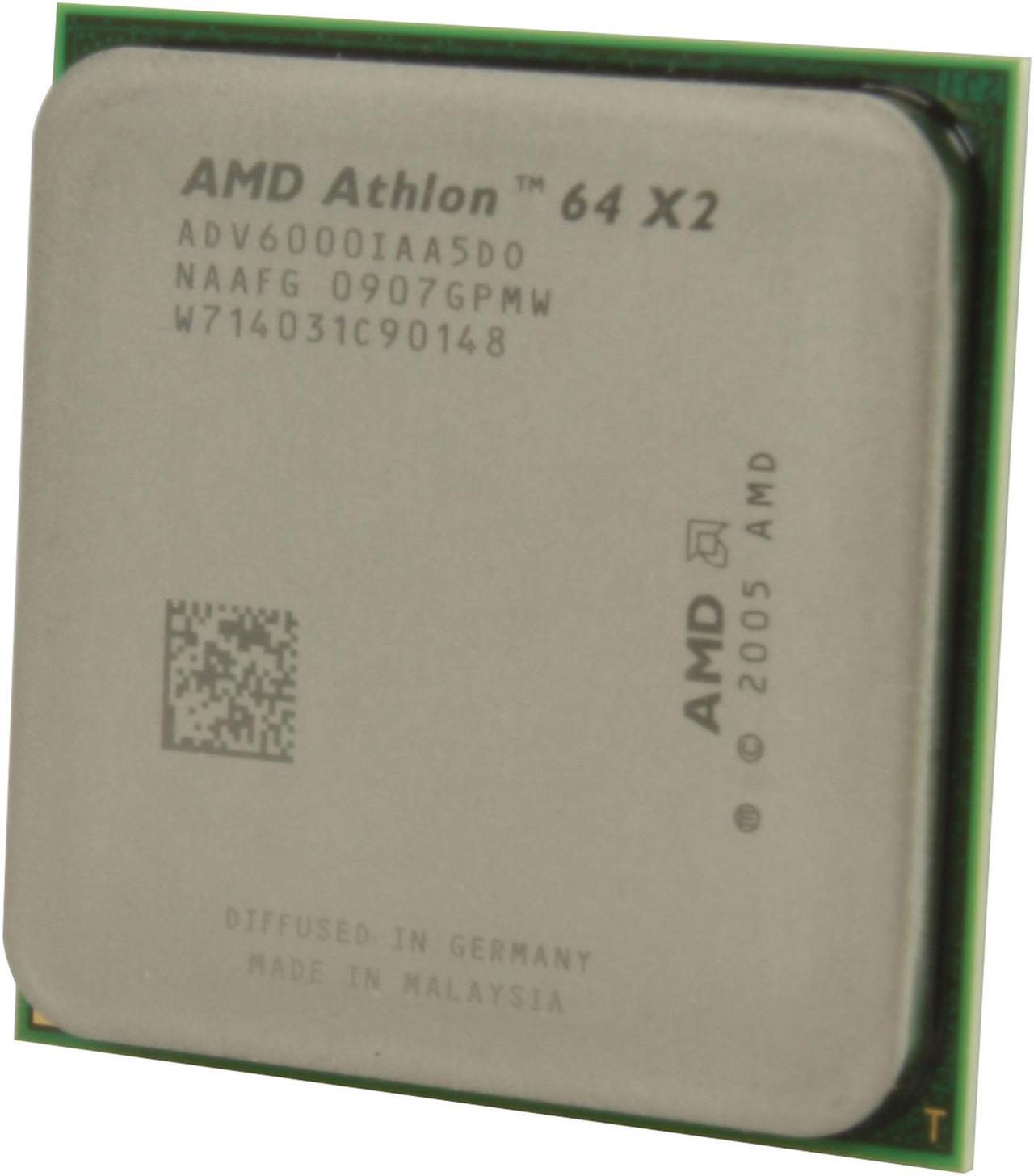 AMD Athlon 64 X2 6000+ - Athlon 64 X2 Brisbane Dual-Core 3.1 GHz Socket AM2 89W Processor - ADV6000IAA5DO - OEM