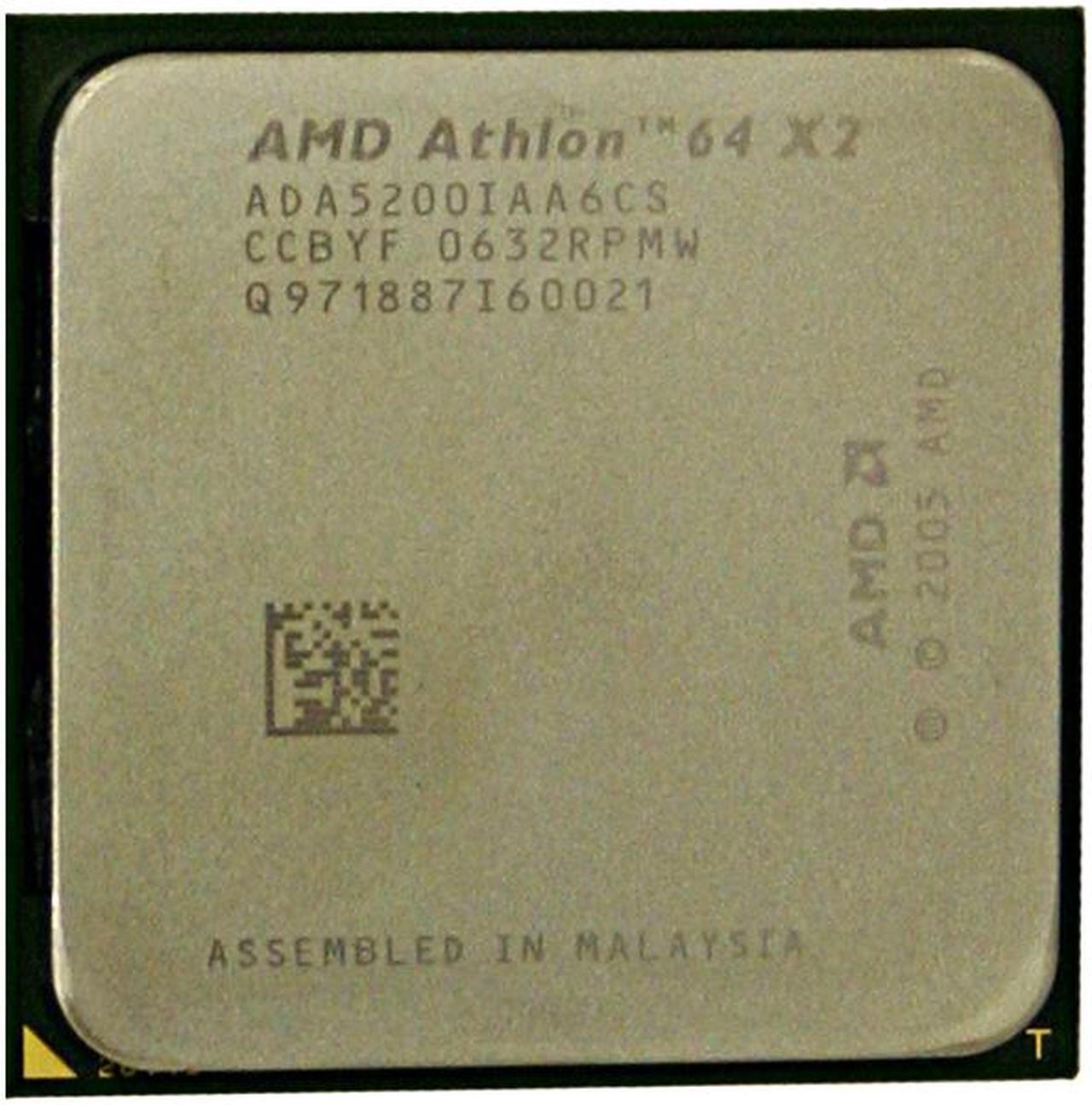 Main image of AMD Athlon 64 X2 5200+ - Athlon 64 X2 Windsor Dual-Core 2.6 GHz Socket AM2 89W Processor - ADA5200IAA6CS - OEM