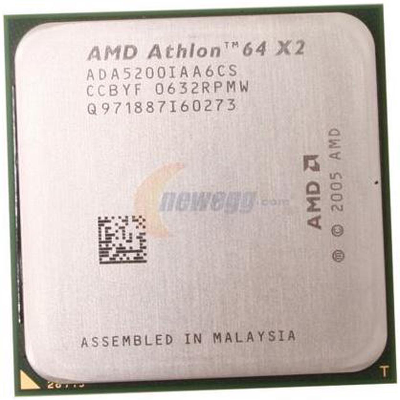Alt view image 2 of 2 - AMD Athlon 64 X2 5200+ - Athlon 64 X2 Windsor Dual-Core 2.6 GHz Socket AM2 89W Processor - ADA5200IAA6CS - OEM