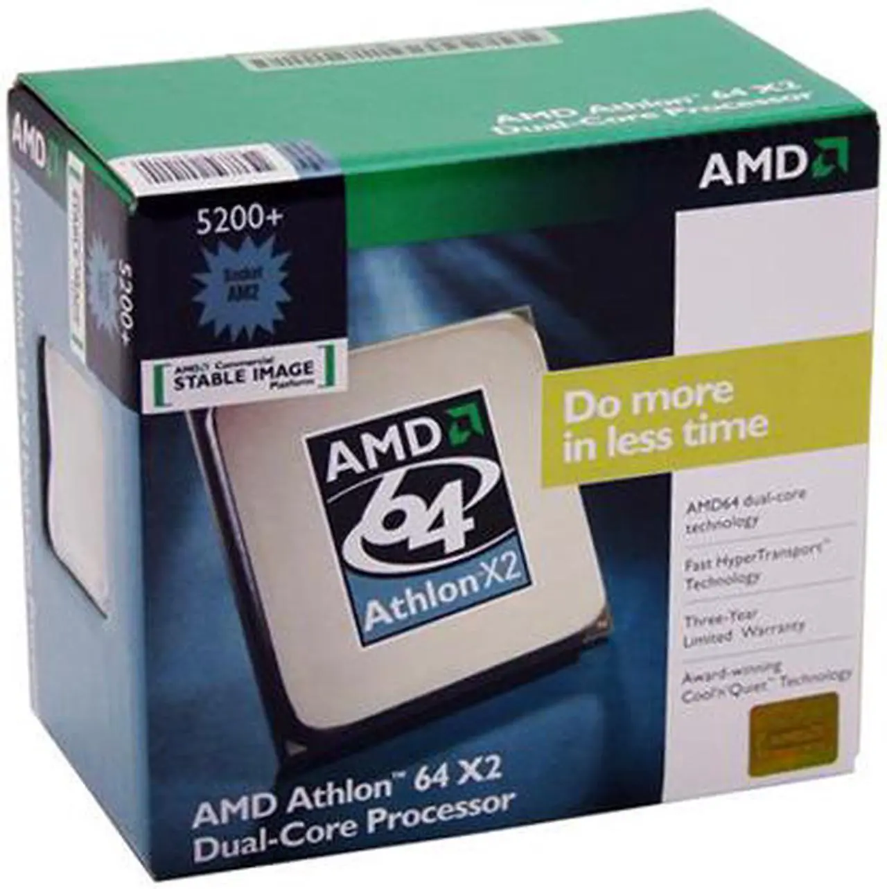 Main image of AMD Athlon 64 X2 5200+ - Athlon 64 X2 Windsor Dual-Core 2.6 GHz Socket AM2 89W Processor - ADA5200CSBOX