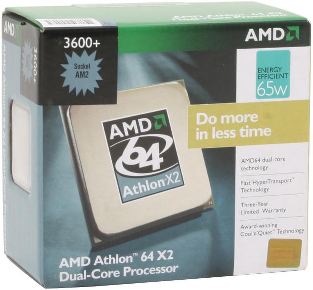 Main image of AMD Athlon 64 X2 3600+ - Athlon 64 X2 Windsor Dual-Core 2.0 GHz Socket AM2 Processor - ADO3600CUBOX