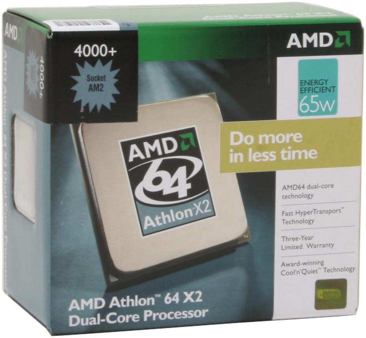 Main image of AMD Athlon 64 X2 4000+ - Athlon 64 X2 Brisbane Dual-Core 2.1 GHz Socket AM2 65W Processor - ADO4000DDBOX