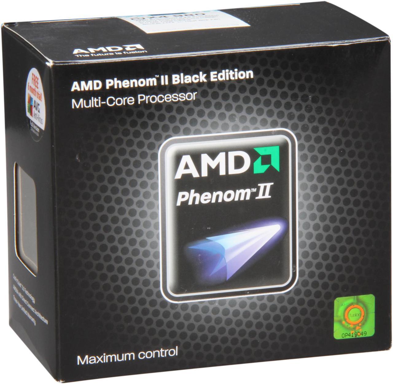 AMD Phenom II X4 980 Black Edition - Phenom II X4 Deneb Quad-Core 3.7 GHz Socket AM3 125W Desktop Processor - HDZ980FBGMBOX