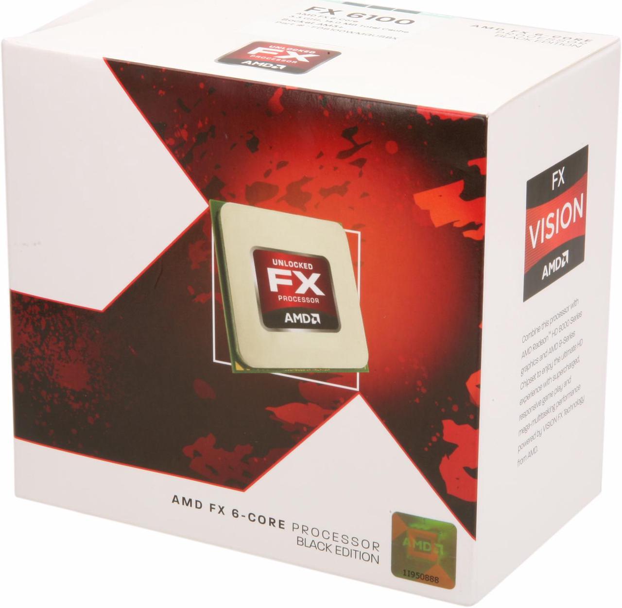 AMD FX-6100 - FX-Series Zambezi 6-Core 3.3 GHz Socket AM3+ 95W Desktop Processor - FD6100WMGUSBX