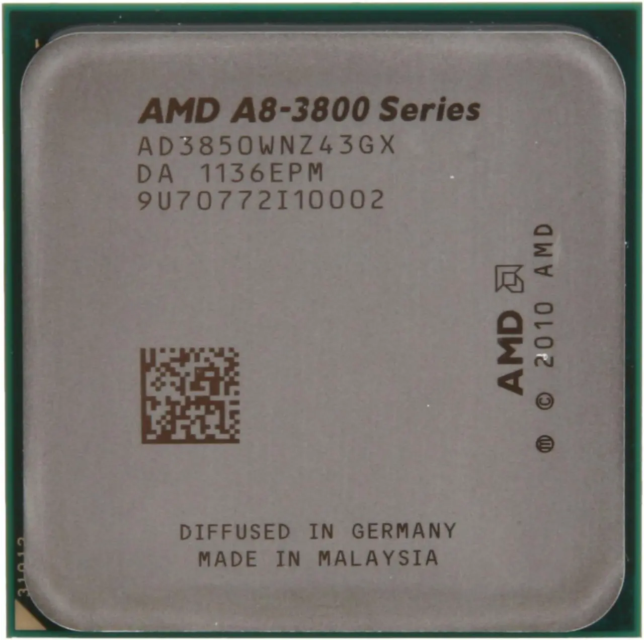 Alt view image 2 of 3 - AMD A8-3850 - A-Series APU (CPU + GPU) Llano Quad-Core 2.9 GHz Socket FM1 100W AMD Radeon HD 6550D Desktop APU with DirectX 11 Graphic - AD3850WNZ43GX