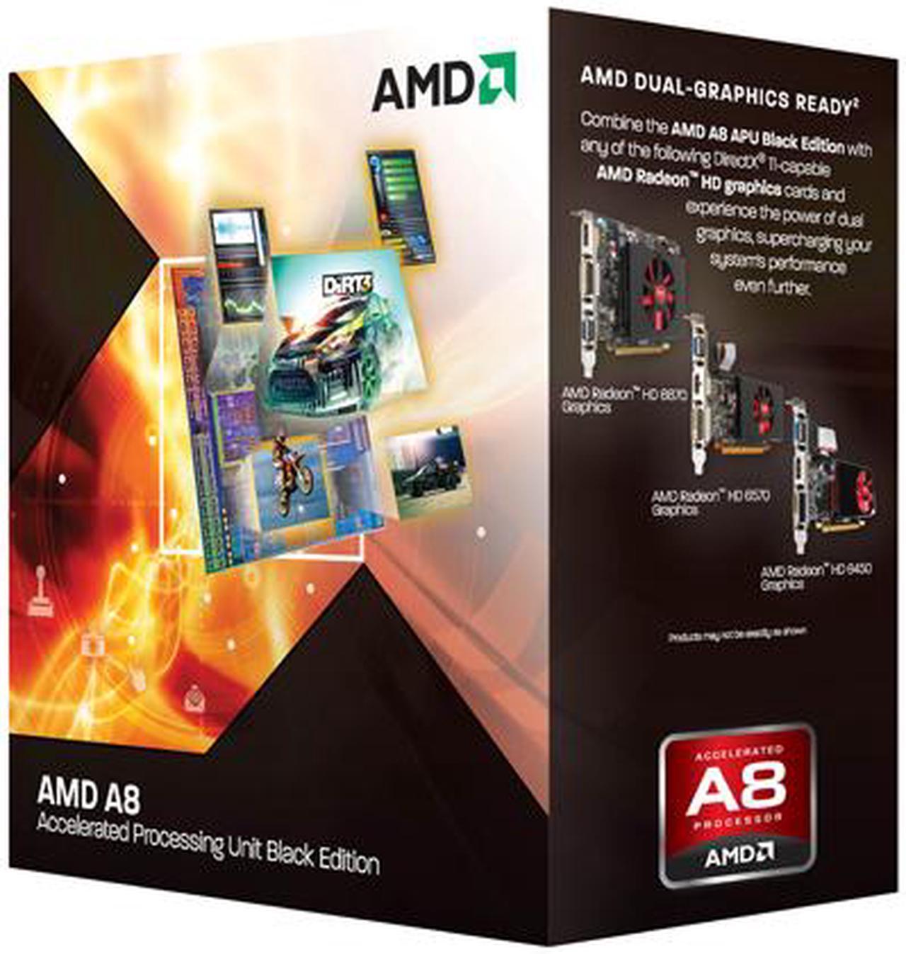 AMD A8-3870K Unlocked - A-Series APU (CPU + GPU) Llano Quad-Core 3.0 GHz Socket FM1 100W AMD Radeon HD 6550D Desktop APU (CPU + GPU) with DirectX 11 Graphic - AD3870WNGXBOX