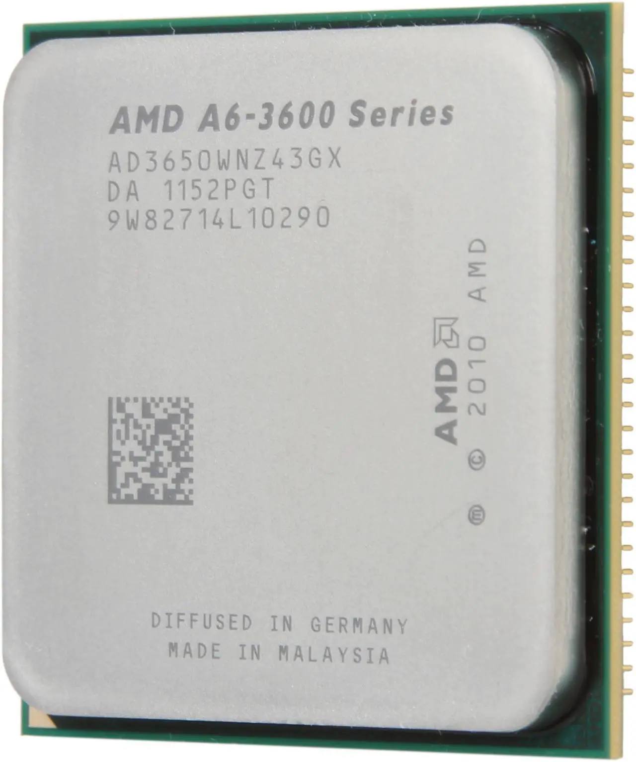 Main image of AMD A6-3650 - A-Series APU (CPU + GPU) Llano Quad-Core 2.6 GHz Socket FM1 100W AMD Radeon HD 6530D Desktop APU (CPU + GPU) with DirectX 11 Graphic - AD3650WNZ43GX