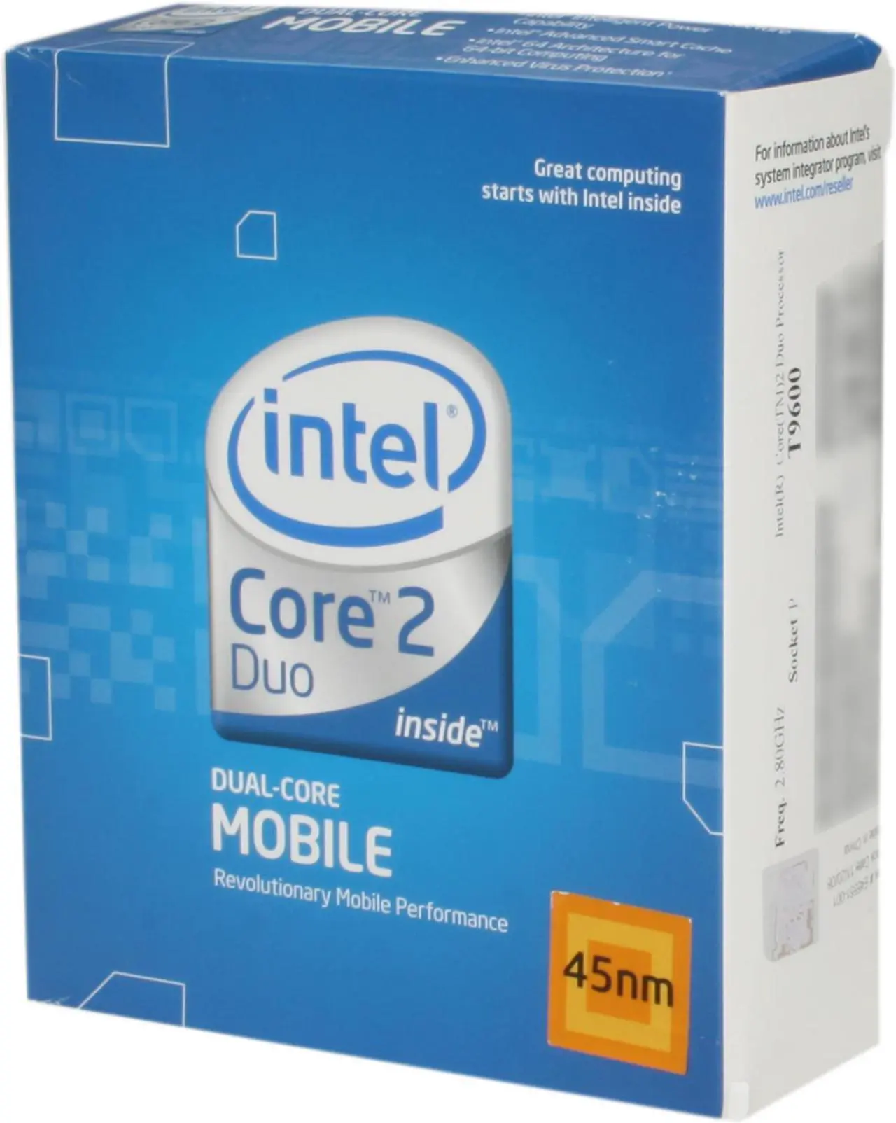 Main image of Intel Core 2 Duo T9600 2.8 GHz 6MB L2 Cache Socket P 35W Dual-Core BX80576T9600 Processor