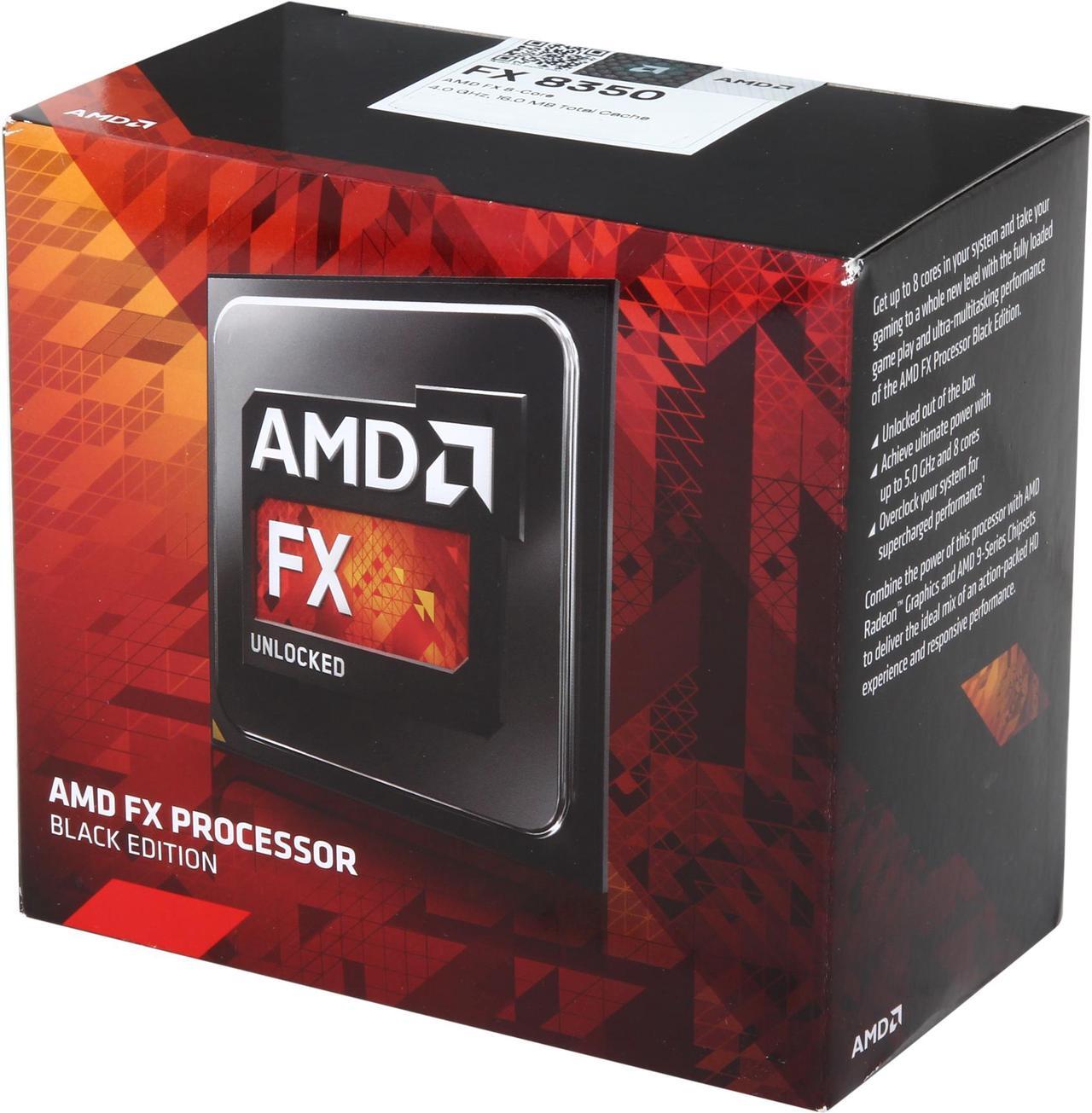 Main image of AMD FX-8350 Black Edition Vishera 8-Core 4.0 GHz (4.2 GHz Turbo) Socket AM3+ 125W FD8350FRHKBOX Desktop Processor