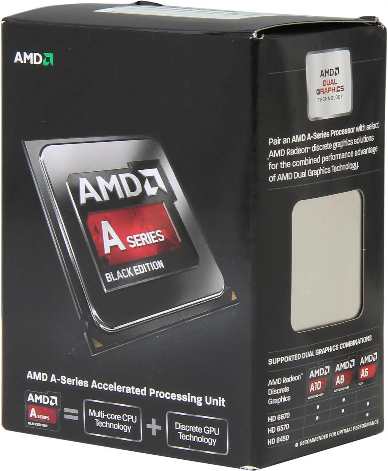 Main image of AMD A8-6600K - A-Series APU Richland Quad-Core 3.9 GHz Socket FM2 100W AMD Radeon HD 8570D Desktop Processor - Black Edition - AD660KWOHLBOX