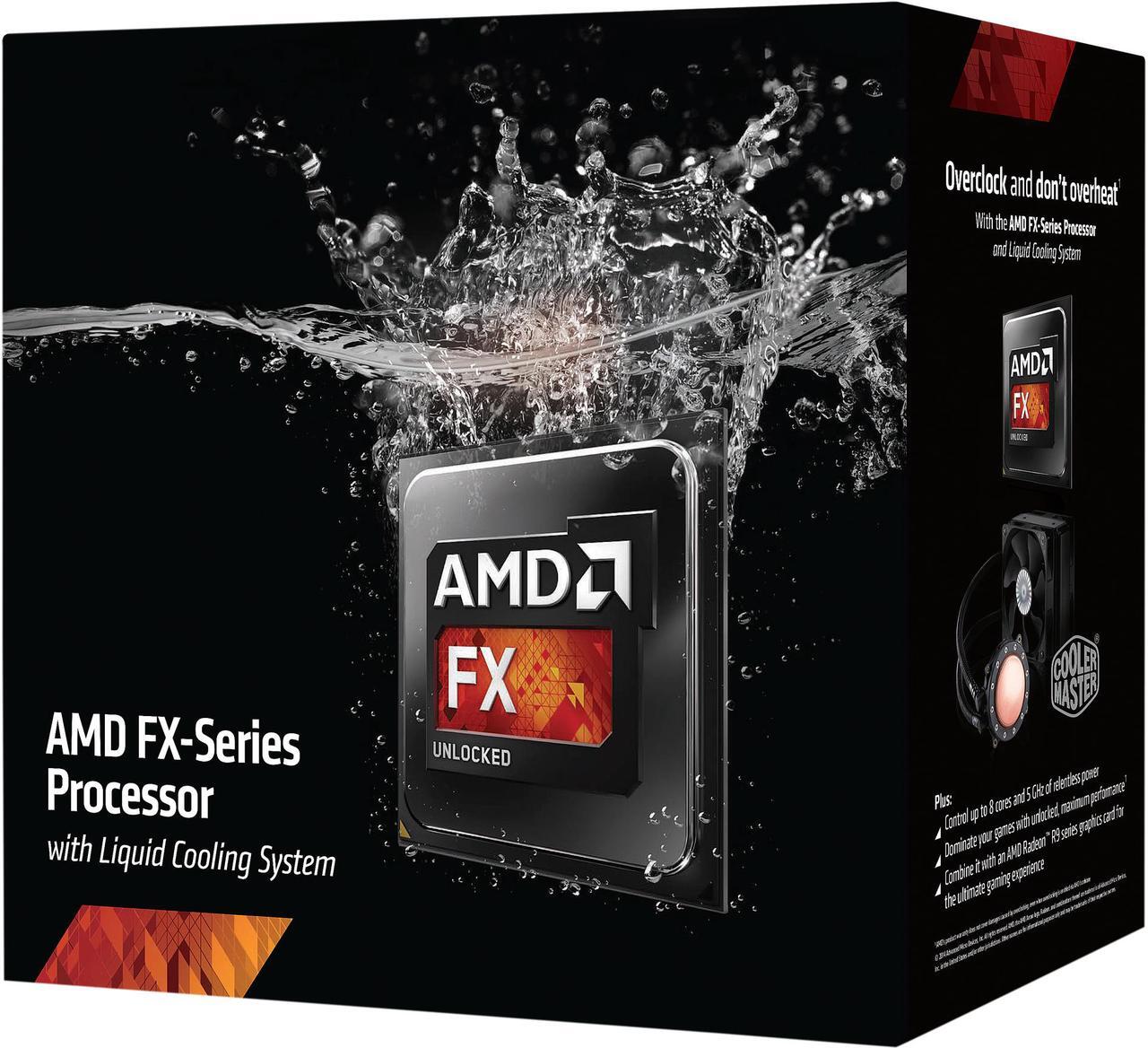Main image of AMD FX-9590 Vishera 4.7GHz Socket AM3+ 220W 8-Core Desktop Processor - Black Edition FD9590FHHKWOX with Liquid Cooling Kit