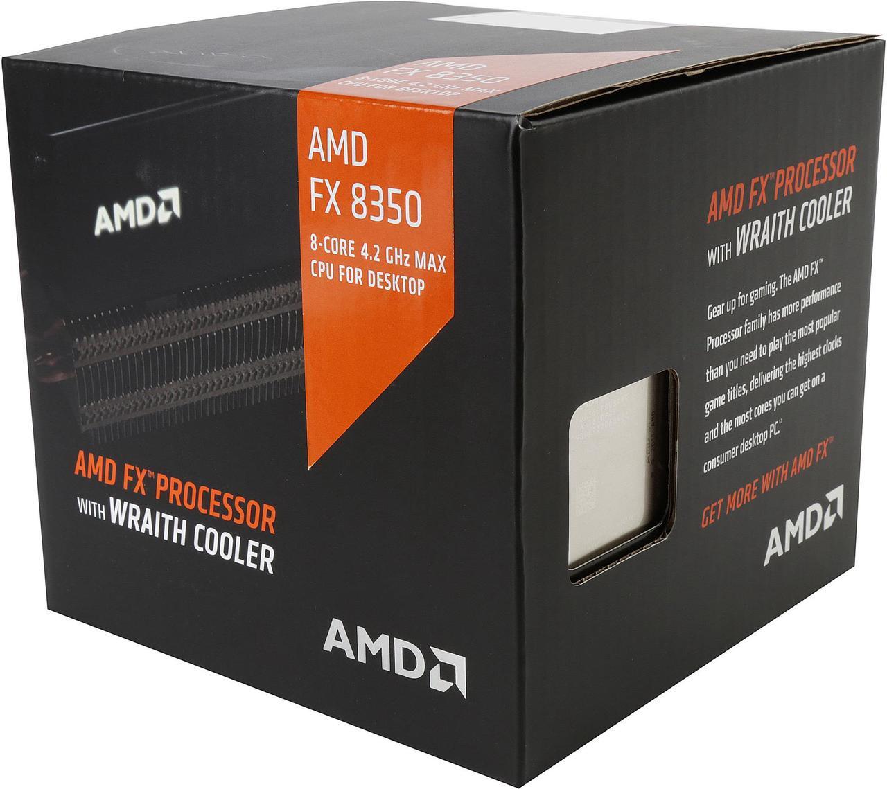 Main image of AMD CPU FX-8350 Black Edition 4.0 GHz (4.2 GHz Turbo) Socket AM3+ FD8350FRHKHBX Desktop Processor with AMD Wraith Cooler