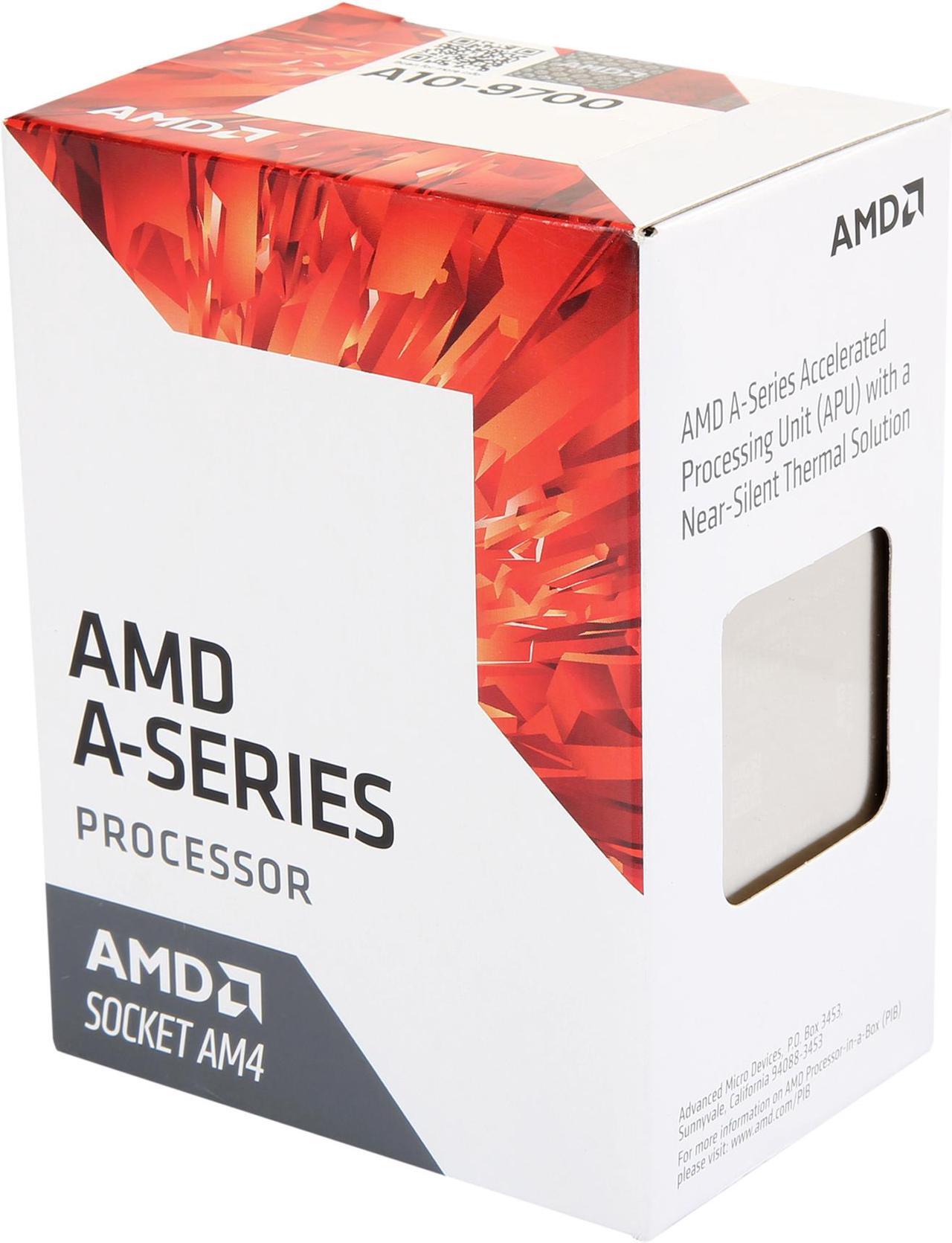 Main image of AMD A10-9700 Bristol Ridge Quad-Core 3.5 GHz Socket AM4 65W AD9700AGABBOX Desktop Processor Radeon R7