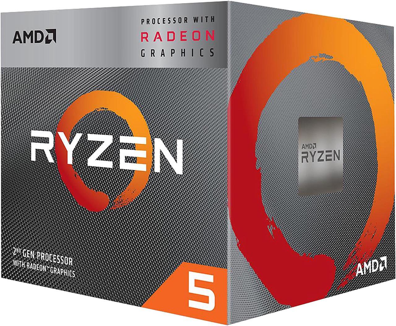 AMD Ryzen 5 2nd Gen with Radeon Graphics - RYZEN 5 3400G Picasso (Zen+) 4-Core 3.7 GHz (4.2 GHz Max Boost) Socket AM4 65W YD3400C5FHBOX Desktop Processor