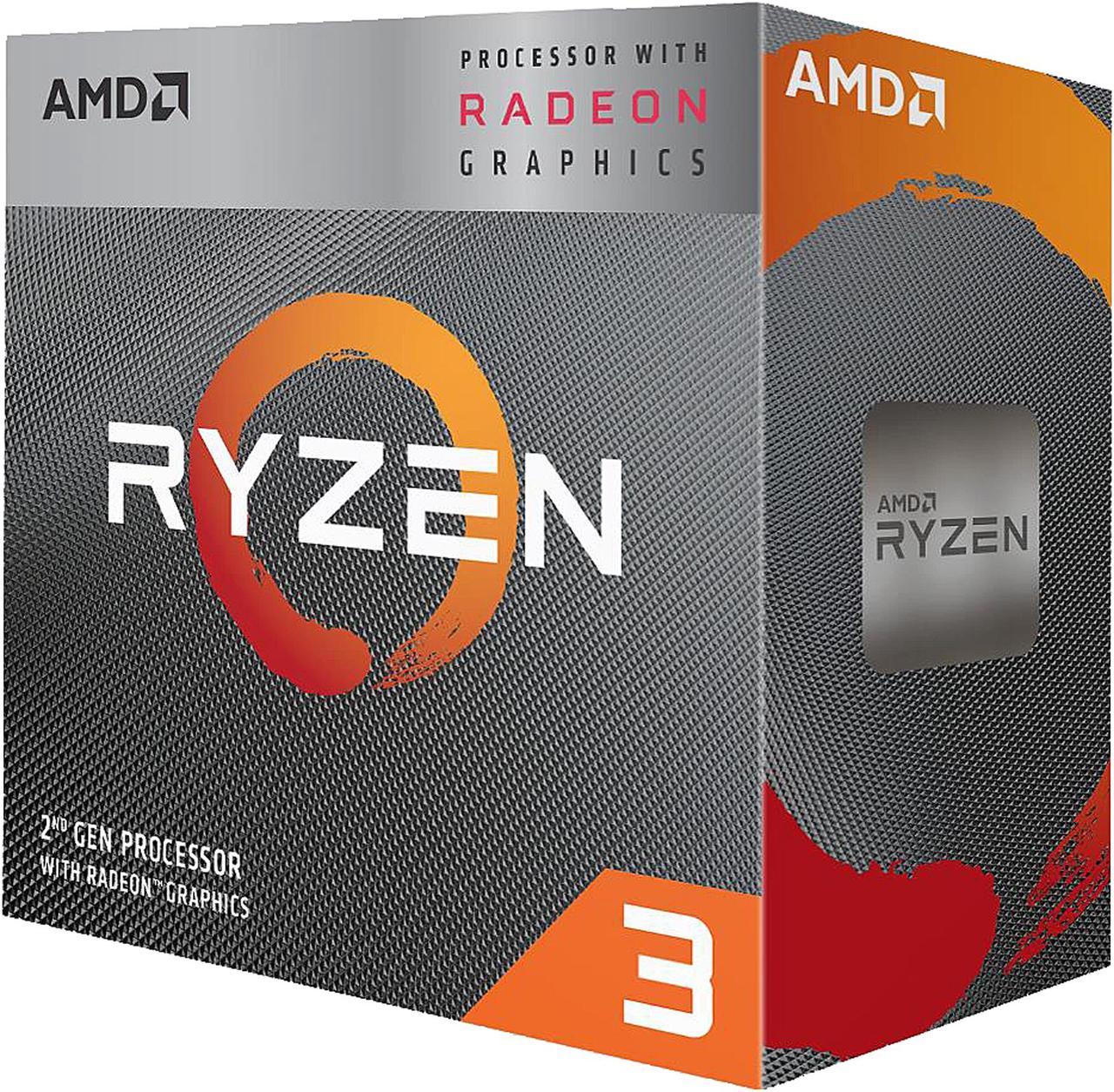 AMD Ryzen 3 2nd Gen with Radeon Graphics - RYZEN 3 3200G Picasso (Zen+) 4-Core 3.6 GHz (4.0 GHz Max Boost) Socket AM4 65W YD3200C5FHBOX Desktop Processor