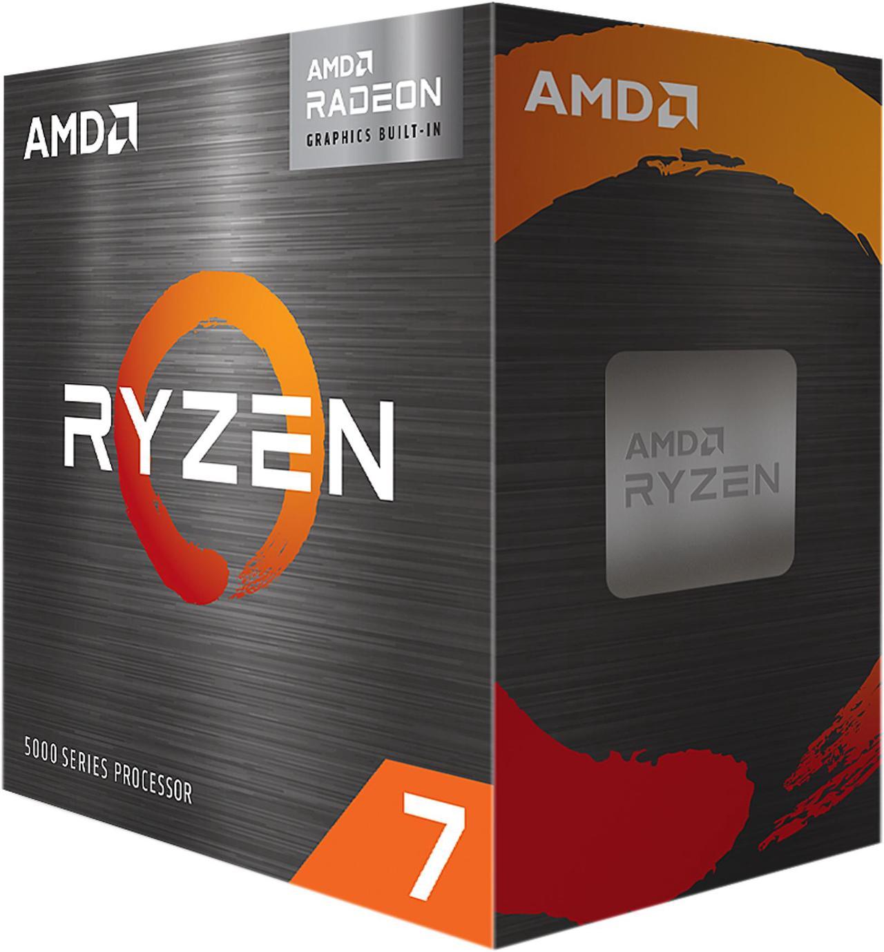 AMD Ryzen 7 5700G - Ryzen 7 5000 G-Series Cezanne (Zen 3) 8-Core 3.8 GHz Socket AM4 65W AMD Radeon Graphics Desktop Processor - 100-100000263BOX