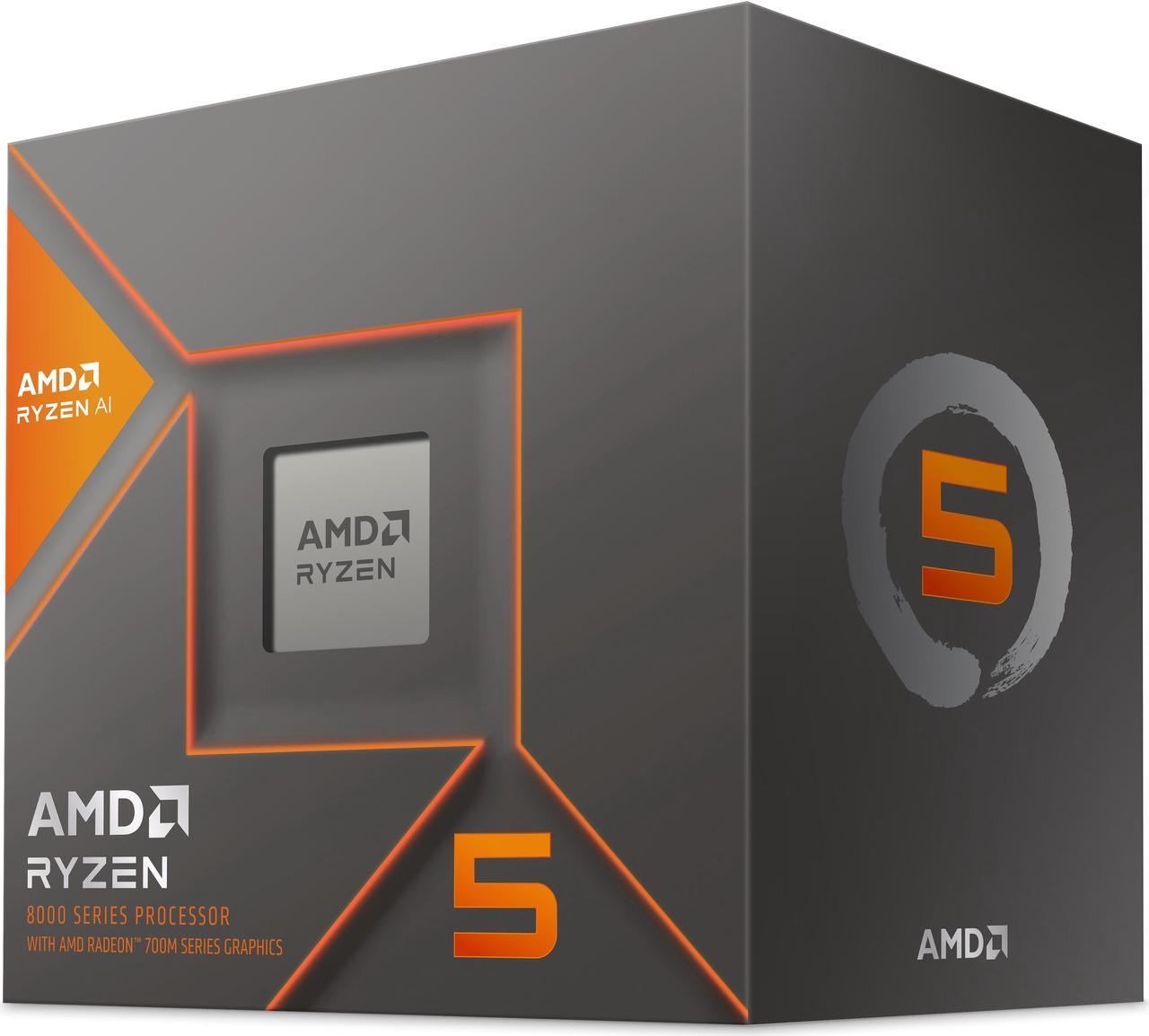 AMD Ryzen 5 8600G - Ryzen 5 8000-G Series 6-Core 4.3 GHz Socket AM5 65W AMD Radeon 760M Processor - 100-100001237BOX