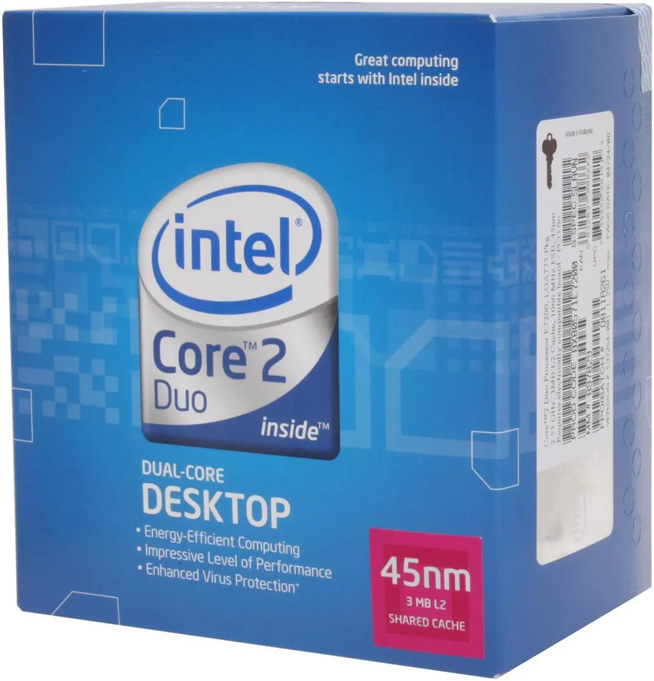 Intel Core 2 Duo E7200 - Core 2 Duo Wolfdale Dual-Core 2.53 GHz LGA 775 ...