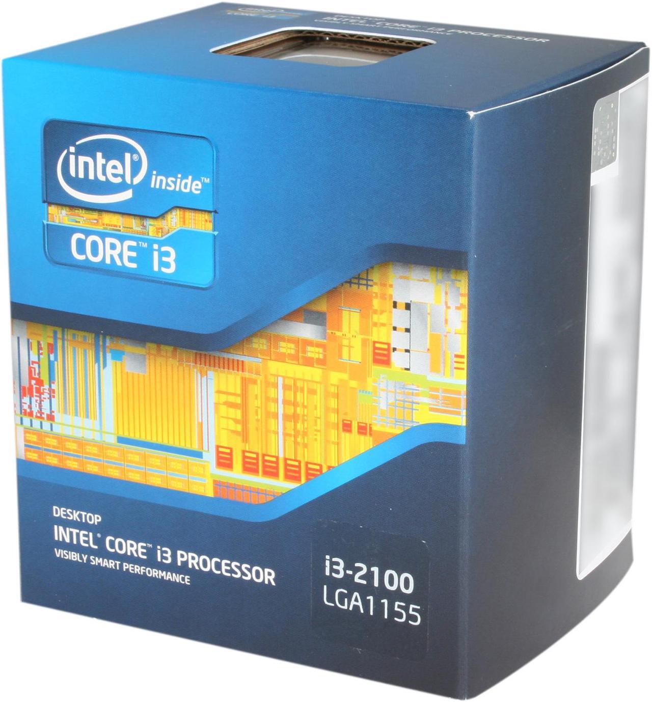 Main image of Intel Core i3-2100 - Core i3 2nd Gen Sandy Bridge Dual-Core 3.1 GHz LGA 1155 65W Intel HD Graphics 2000 Desktop Processor - BX80623I32100