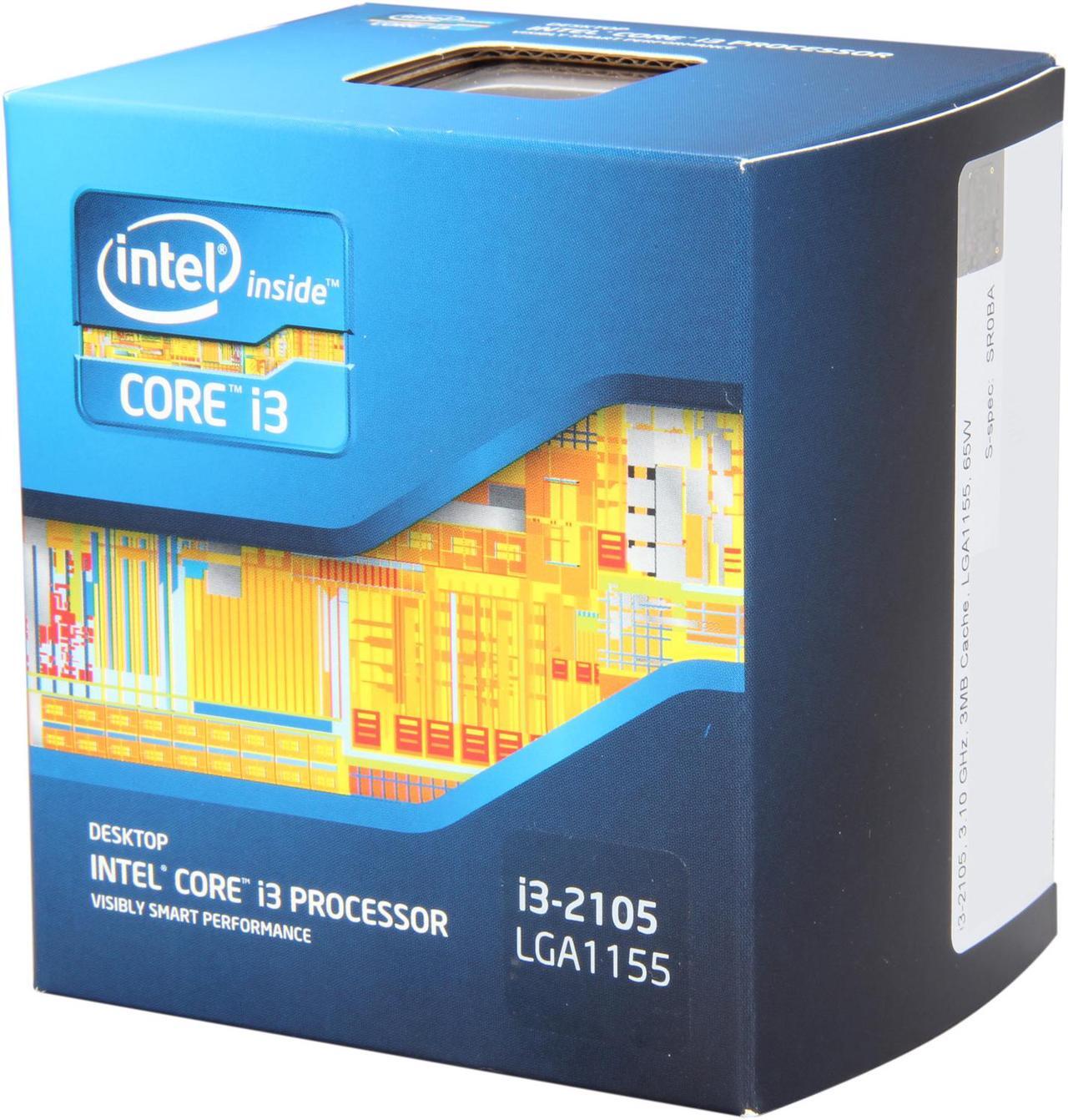 Main image of Intel Core i3-2105 - Core i3 2nd Gen Sandy Bridge Dual-Core 3.1 GHz LGA 1155 65W Intel HD Graphics 3000 Desktop Processor - BX80623I32105