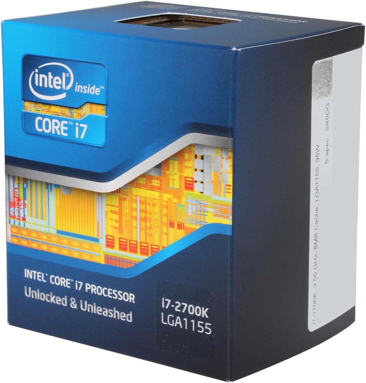 Intel Core i7-2700K - Core i7 2nd Gen Sandy Bridge Quad-Core 3.5GHz (3.9GHz Turbo) LGA 1155 95W Intel HD Graphics 3000 Desktop Processor - BX80623i72700K