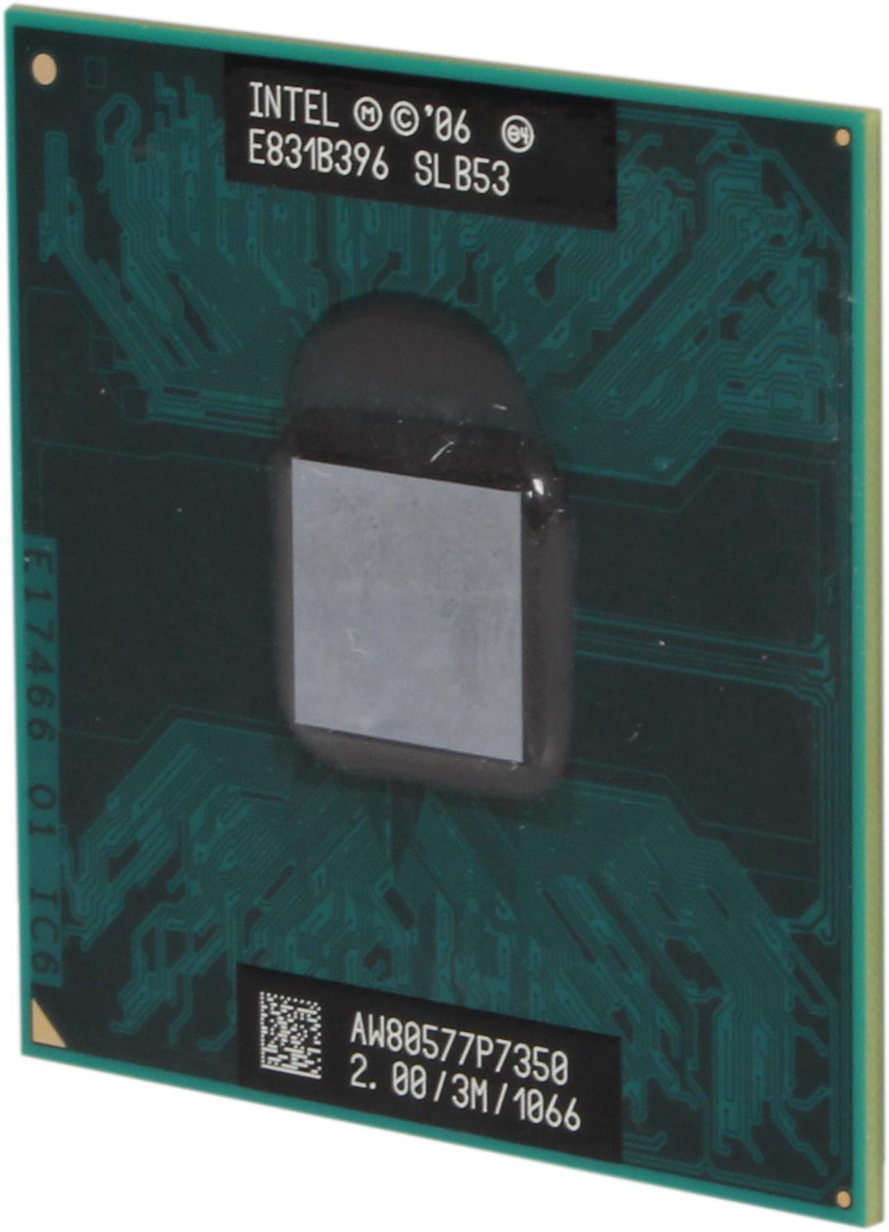 Main image of Intel Core 2 Duo P7350 Penryn 2.0 GHz 3MB L2 Cache Socket P 25W Dual-Core P7350 (SLB53) Mobile Processor