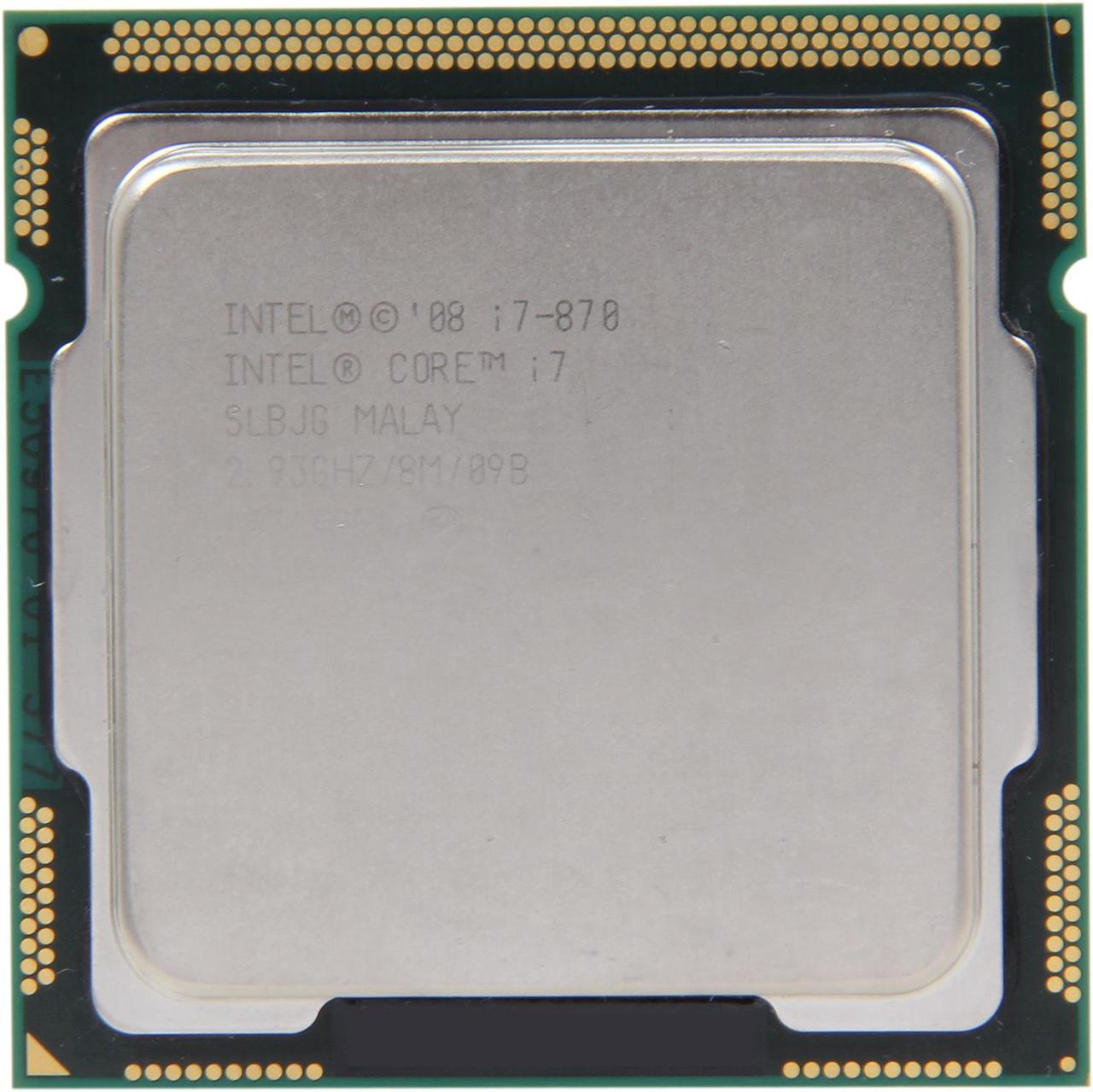 Intel Core i7-870 - Core i7 Lynnfield Quad-Core 2.93GHz (3.60GHz Turbo Boost) LGA 1156 95W Desktop Processor - SLBJG