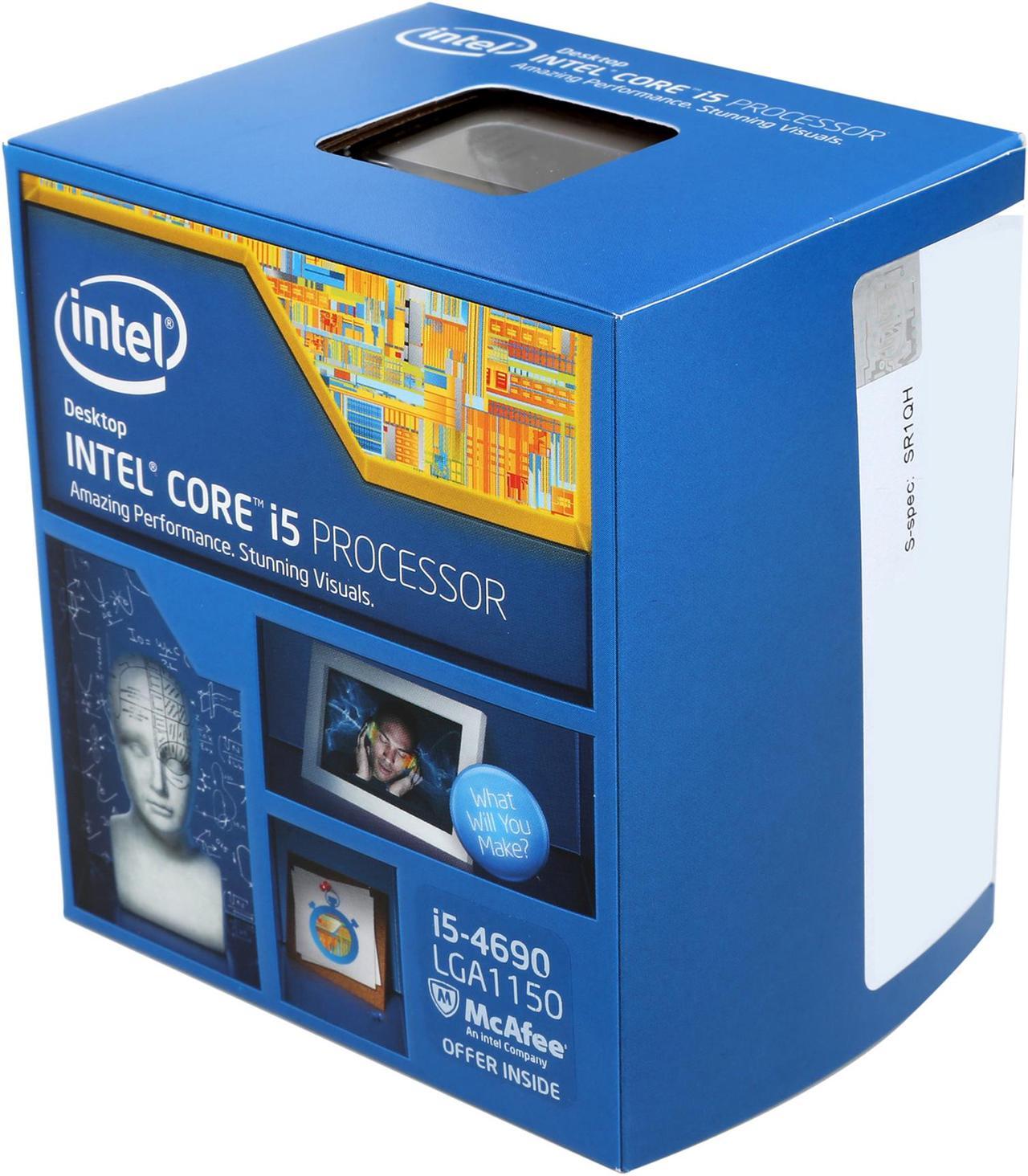 Main image of Intel Core i5-4690 - Core i5 4th Gen Haswell Quad-Core 3.5 GHz LGA 1150 84W Intel HD Graphics 4600 Desktop Processor - BX80646I54690