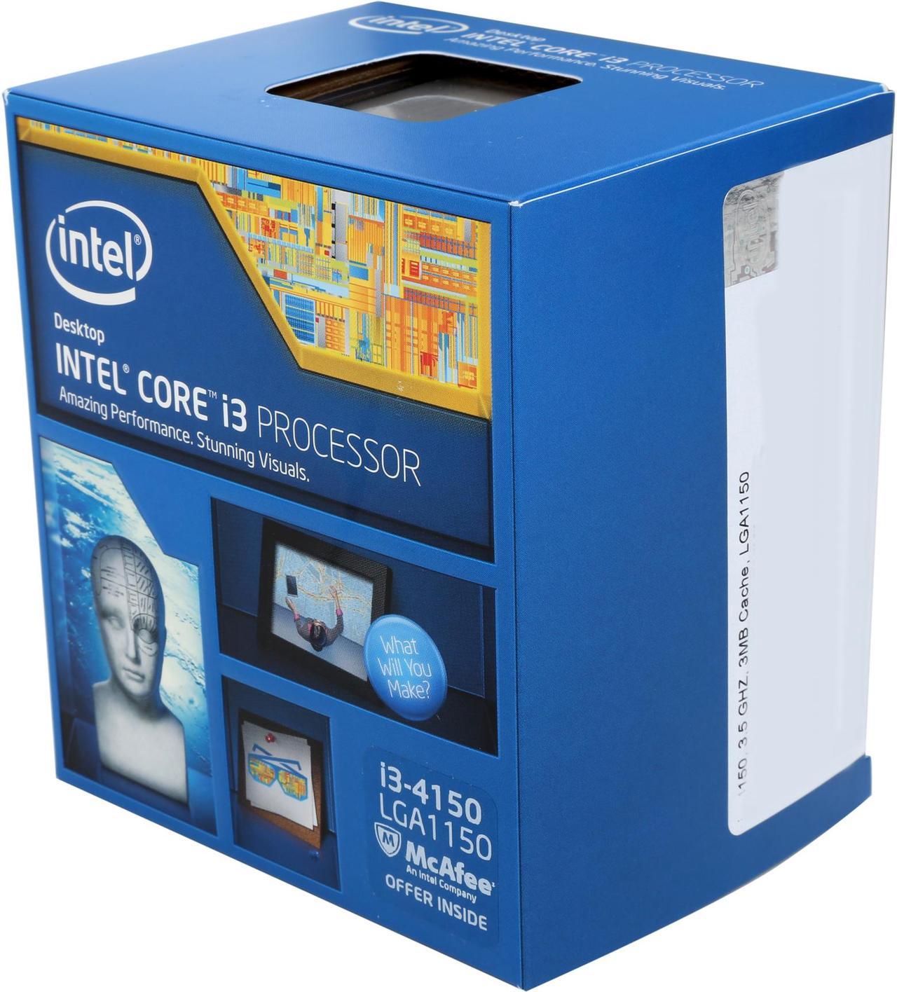 Intel Core i3-4150 - Core i3 4th Gen Haswell Dual-Core 3.5 GHz LGA 1150 54W Intel HD Graphics 4400 Desktop Processor - BX80646I34150