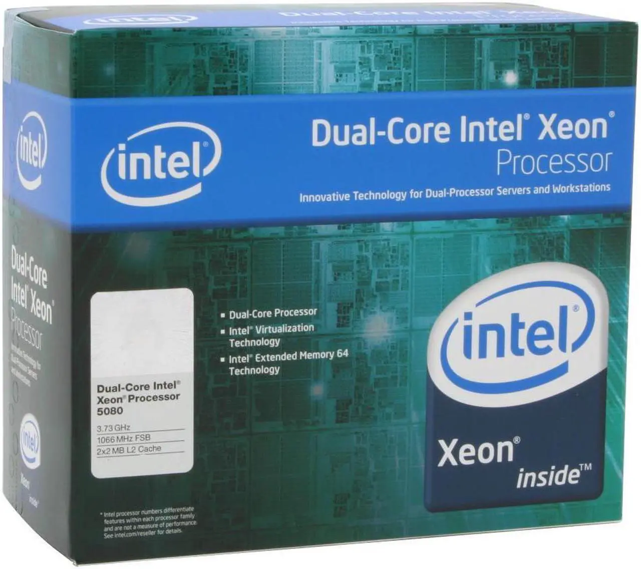 Alt view image 2 of 2 - Intel Xeon 5080 - Xeon Dempsey Dual-Core 3.73 GHz LGA 771 2U Passive Processor - BX805555080P