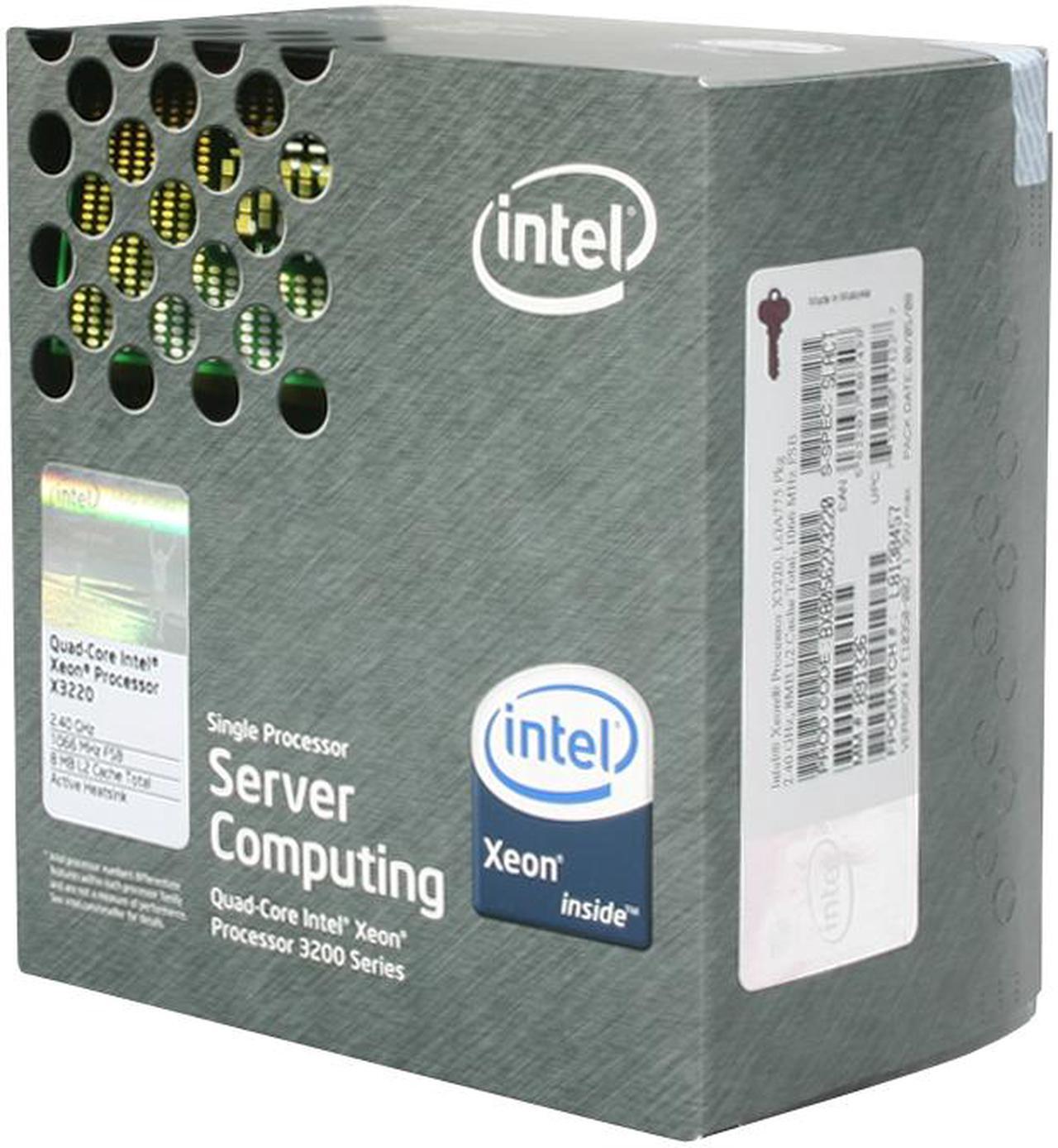 Main image of Intel Xeon X3220 Kentsfield 2.4 GHz 2 x 4MB L2 Cache LGA 775 105W BX80562X3220 Processor