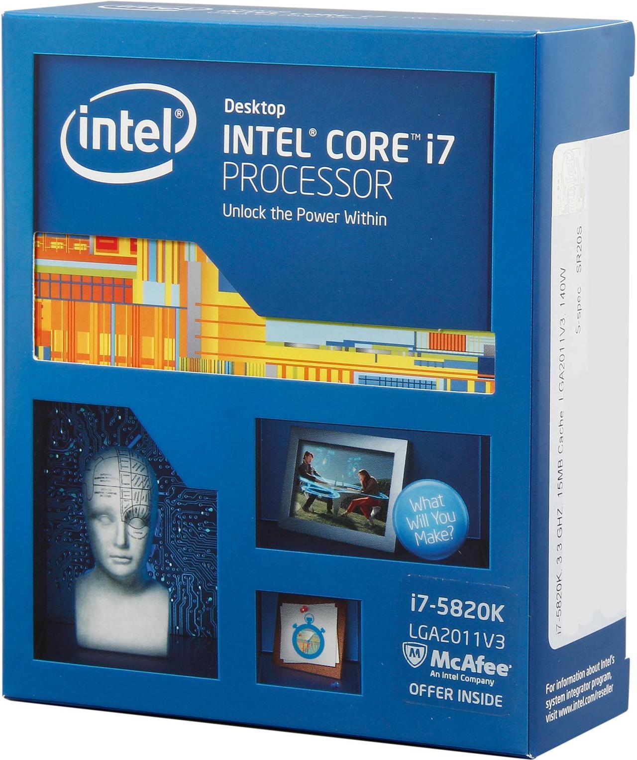 Intel Core i7-5820K - Core i7 4th Gen Haswell-E 6-Core 3.3 GHz LGA 2011-v3 140W Desktop Processor - BX80648I75820K