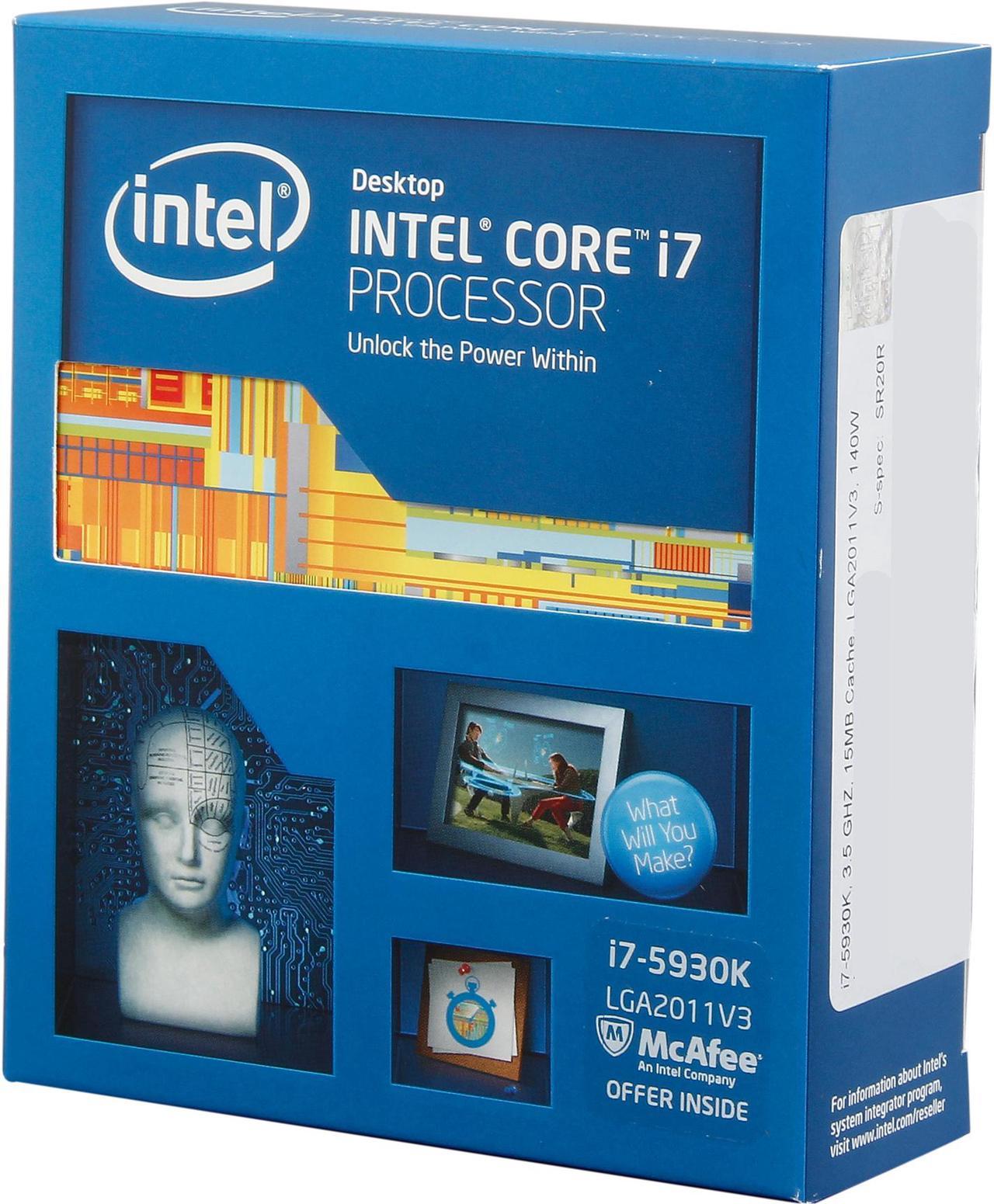 Intel Core i7-5930K - Core i7 5th Gen Haswell-E 6-Core 3.5 GHz LGA 2011-v3 140W Desktop Processor - BX80648I75930K