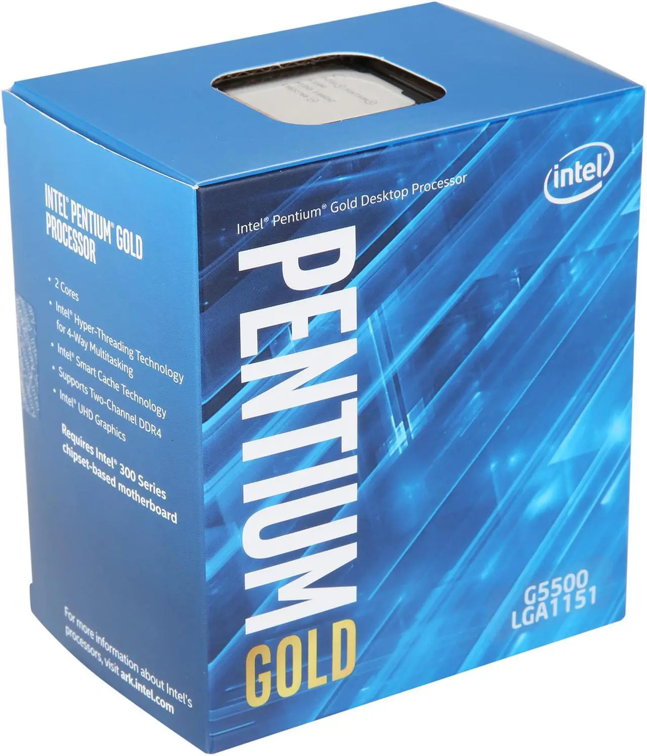 Alt view image 2 of 3 - Intel Pentium Gold G5500 Coffee Lake Dual-Core 3.8 GHz LGA 1151 (300 Series) 54W BX80684G5500 Desktop Processor Intel UHD Graphics 630