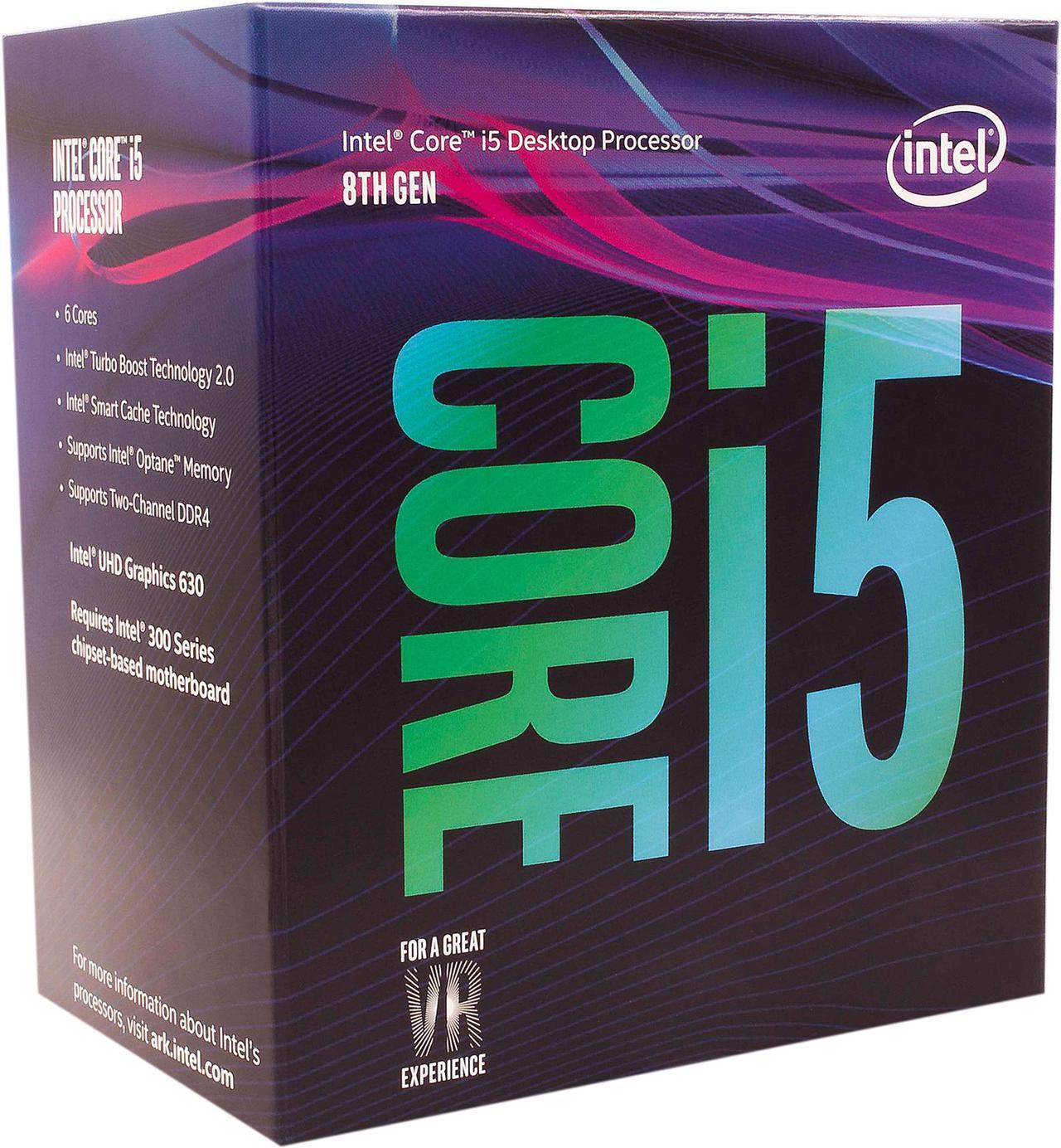 Main image of Intel Core i5 8th Gen - Core i5-8600 Coffee Lake 6-Core 3.1 GHz (4.3 GHz Turbo) LGA 1151 (300 Series) 65W BX80684I58600 Desktop Processor Intel UHD Graphics 630