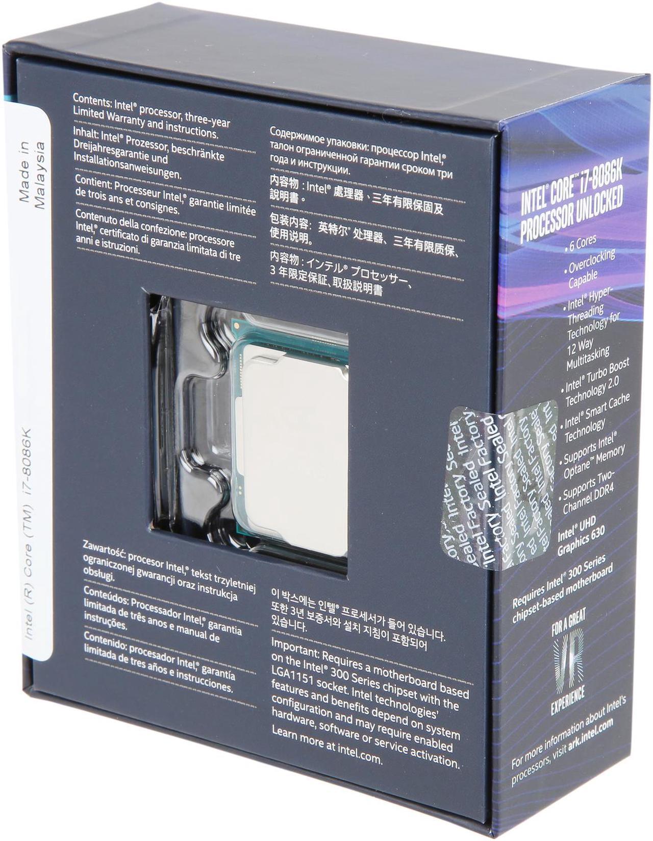 Alt view image 3 of 3 - Intel Core i7 8th Gen - Core i7-8086K Coffee Lake 6-Core 4.0 GHz (5.0 GHz Turbo) LGA 1151 (300 Series) 95W BX80684I78086K Desktop Processor Intel UHD Graphics 630