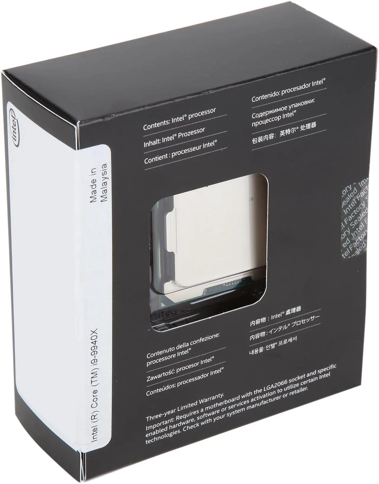Alt view image 2 of 2 - Intel Core i9 X-Series - Core i9-9940X Skylake X 14-Core 3.3 GHz (4.4 GHz Turbo) LGA 2066 165W BX80673I99940X Desktop Processor