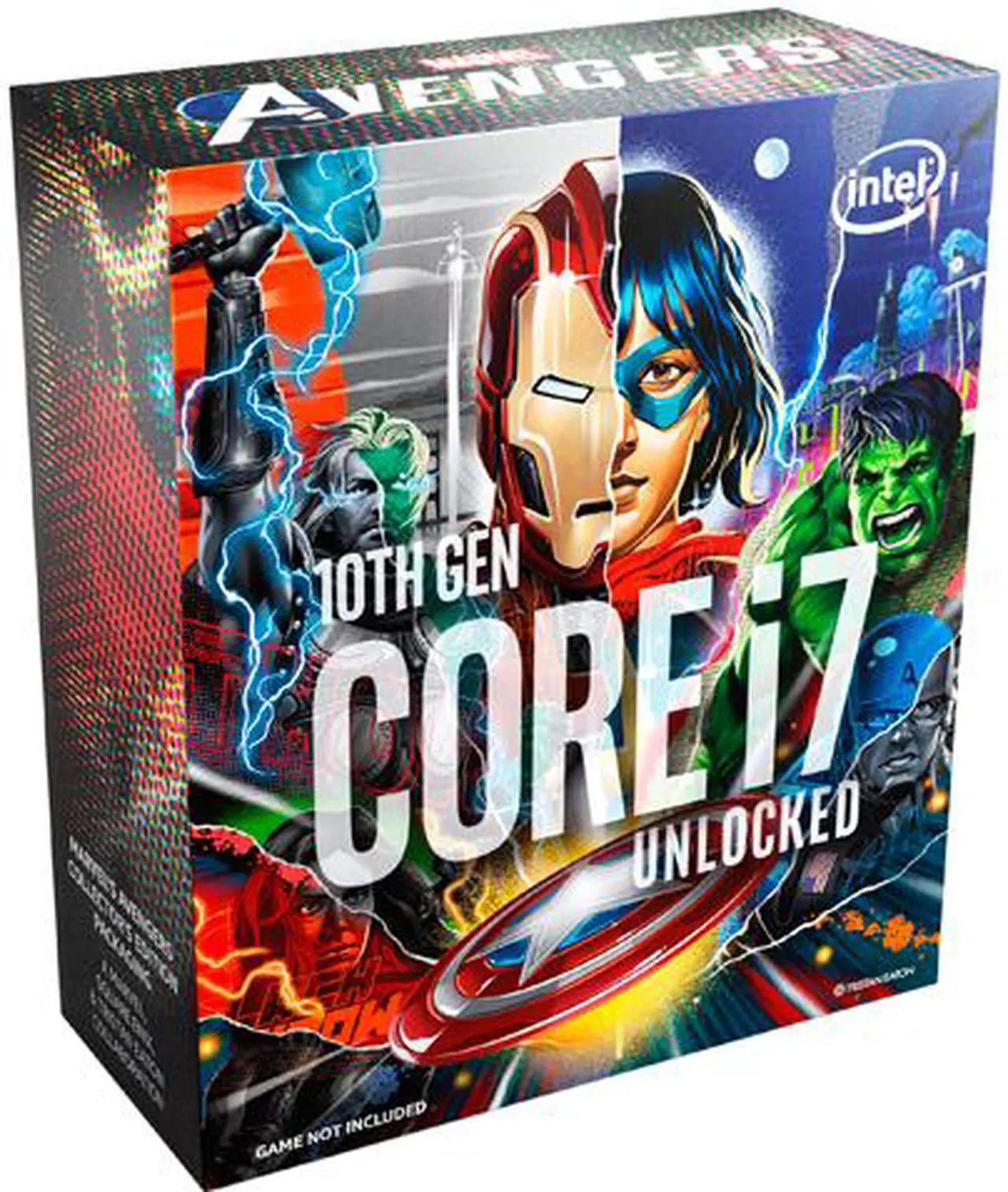 Main image of Intel Core i7-10700KA Comet Lake 8-Core 3.8 GHz LGA1200 125W Desktop Processor w/ Intel UHD Graphic 630 - Avengers Special Edition (Avengers Game Not Included) - BX8070110700KA