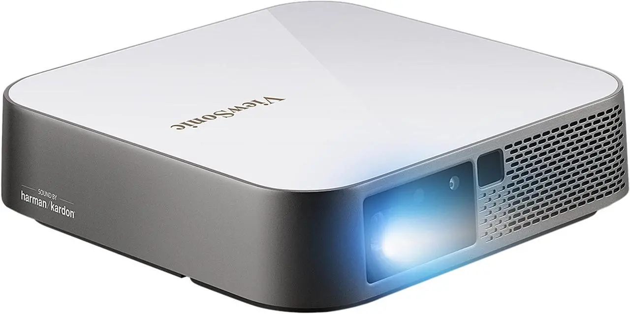 ViewSonic M2e Smart Wi-Fi Portable Mini Projector 1080p with 1000 LED Lumens H/V Keystone Auto Focus Harman Kardon Bluetooth Speakers USB Type C
