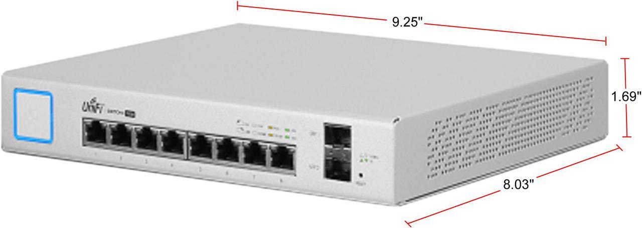 Alt view image 2 of 5 - Ubiquiti US-8-150W-US Managed PoE+ Gigabit Switch with SFP