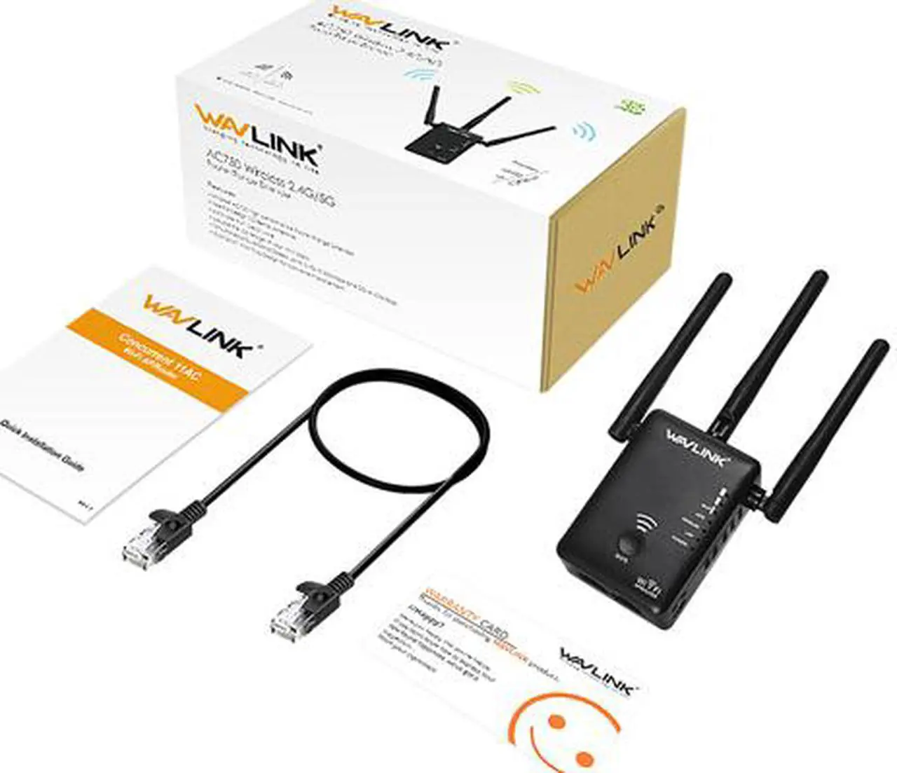 Alt view image 7 of 7 - Wavlink AC750 Dual Band WIFI Range Extender Universal Wireless Signal Amplifier Booster Support for Repeater AP and wireless Router Modes 3-IN-1, 802.11ac, 3 x External Antennas, WPS, Wall Plug