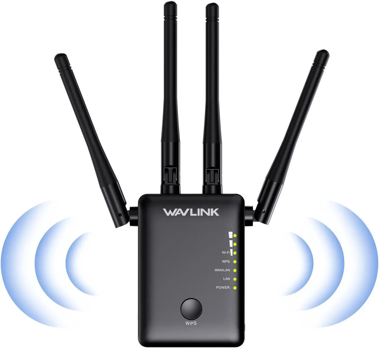 Main image of Wavlink AC1200 WiFi Extender Dual Band WiFi Range Extende, wifi Repeater / Access Point / Router / Media Bridge with 4 High Gain External Antenna 1200Mbps, 802.11AC, WPS Easy Set Up, Wall Plug