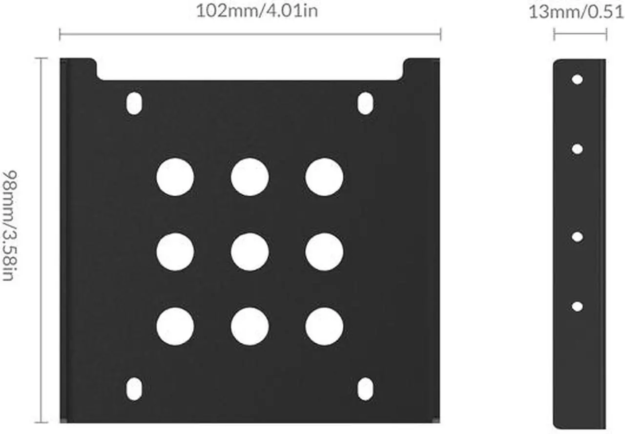 Alt view image 2 of 7 - ORICO Aluminum 2.5 Inch to 3.5 Inch Bay Drive Converter Kit for Hard Drive/SSD Bracket Converter Adapter 3.5 to 1x2.5 - Black (AC325-1S-V1)