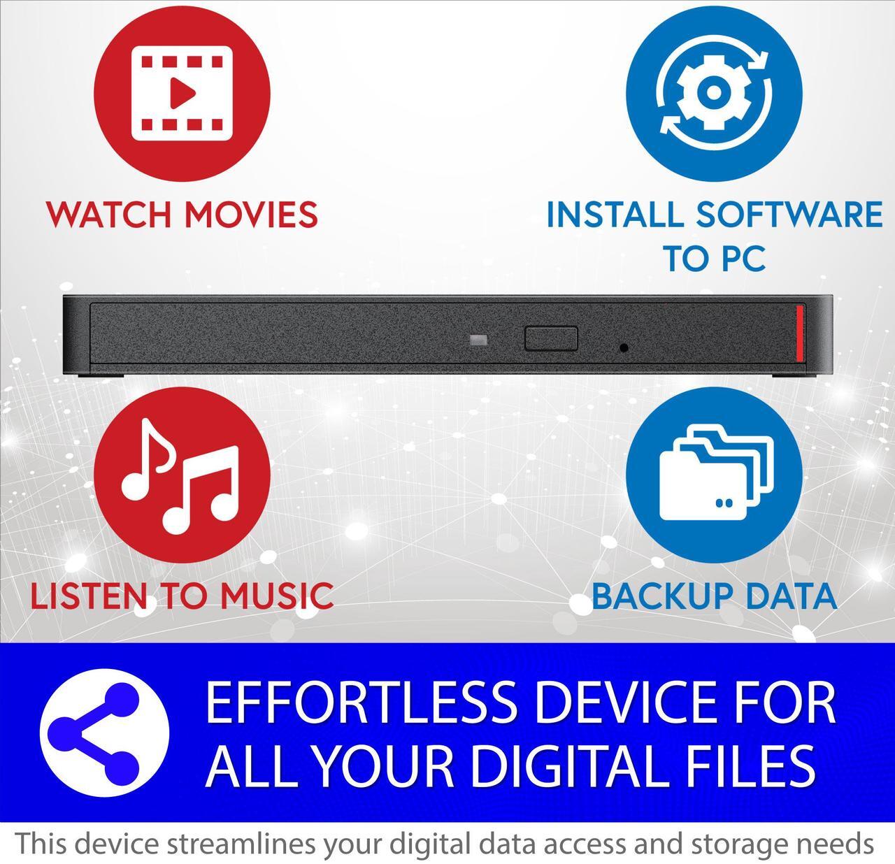 Alt view image 3 of 11 - Buffalo MediaStation BRXL-PUS6U3B-TAA Portable Blu-ray Writer BRXLPUS6U3BTAA