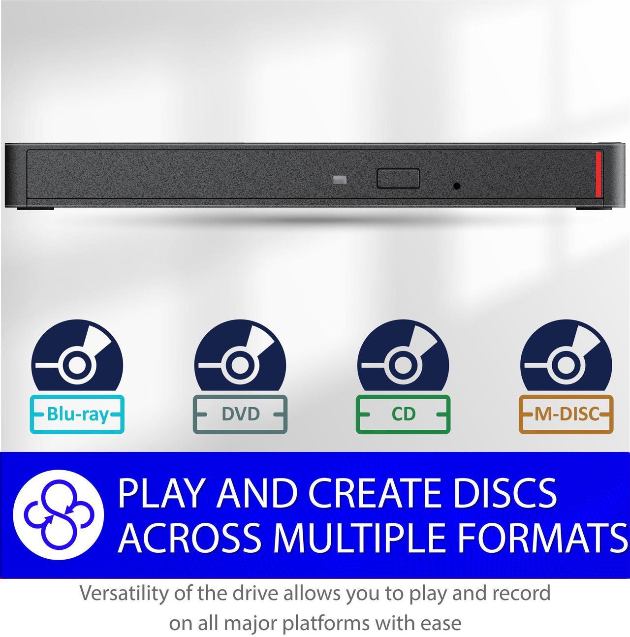 Alt view image 4 of 11 - Buffalo MediaStation BRXL-PUS6U3B-TAA Portable Blu-ray Writer BRXLPUS6U3BTAA