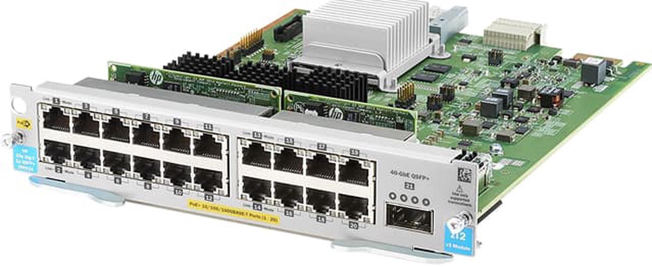 HPE J9992A 20-port 10/100/1000BASE-T PoE+ MACsec / 1-port 40GbE QSFP+ v3 zl2 Module